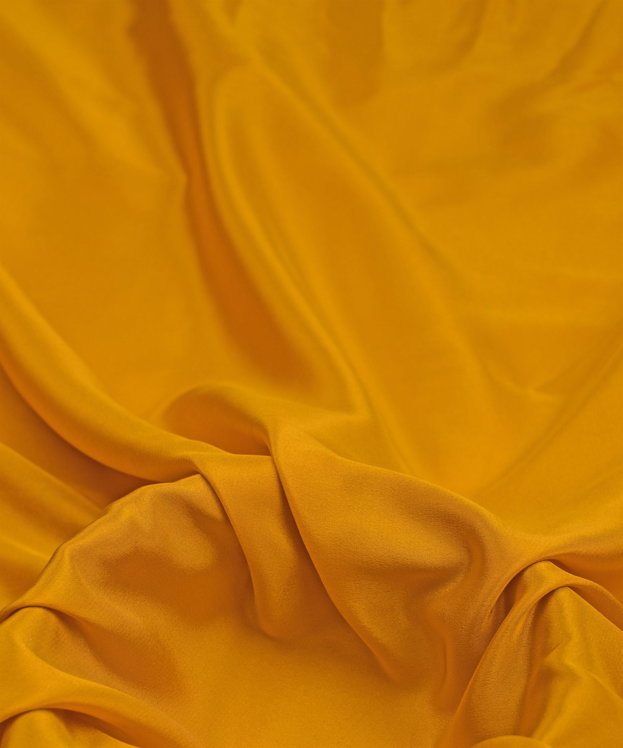 Mustard Yellow Plain Dyed Crepe Fabric