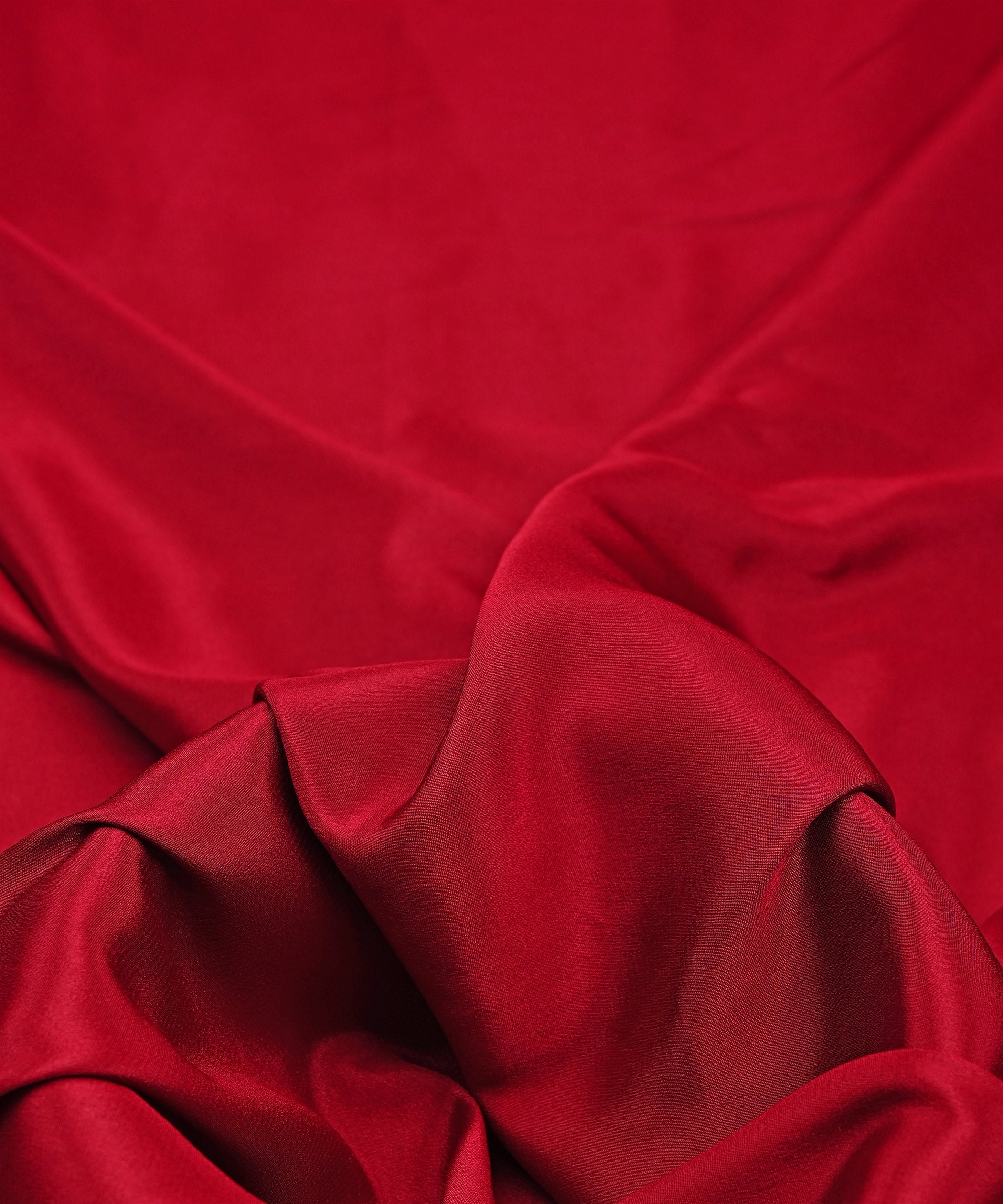 Red Plain Dyed Crepe Fabric