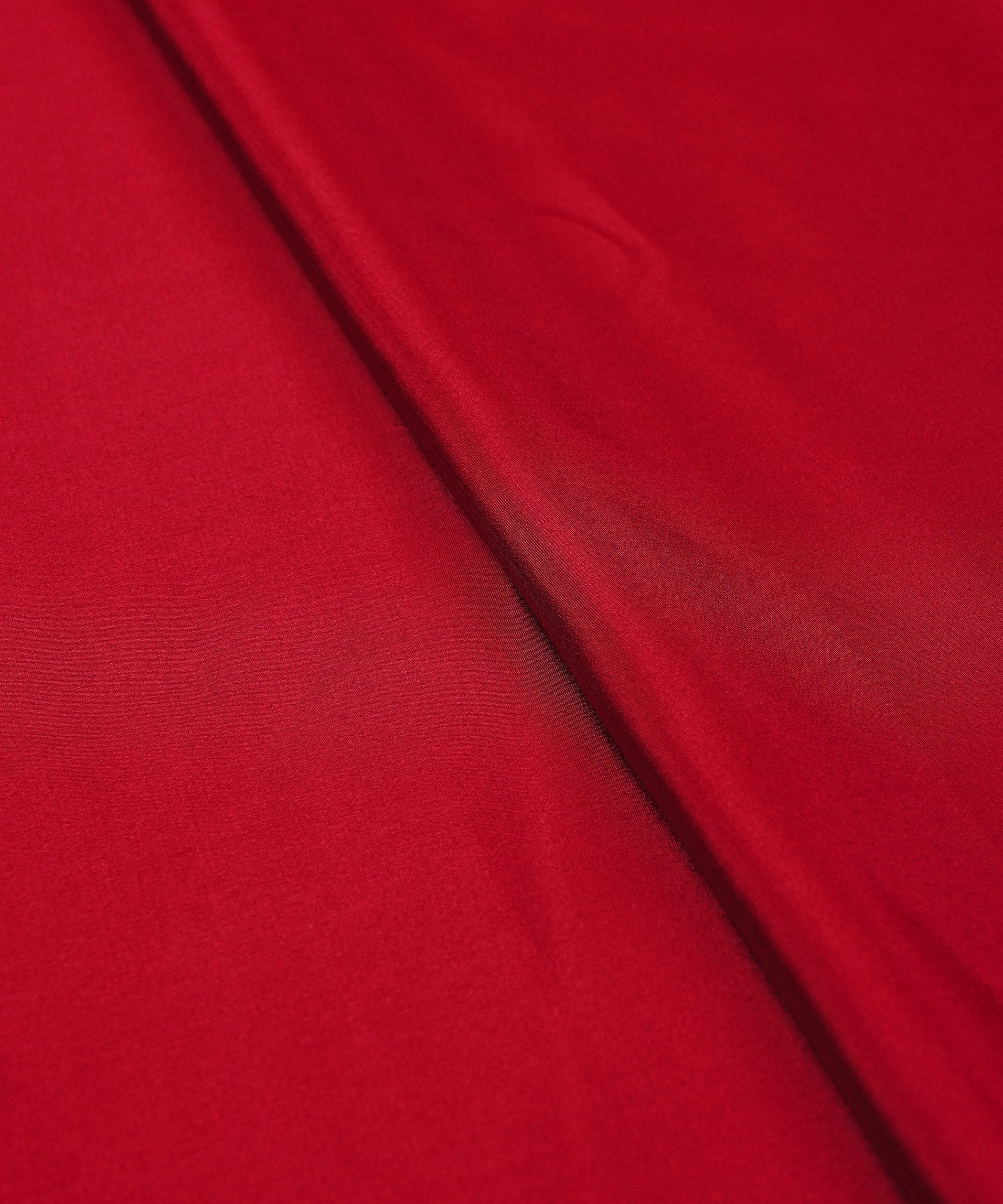 Red Plain Dyed Crepe Fabric