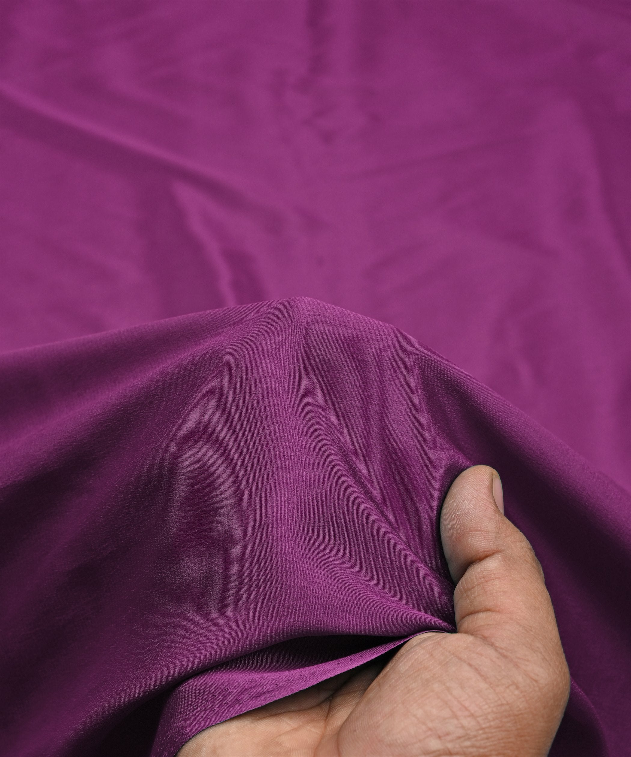 Wine Plain Dyed Crepe Fabric