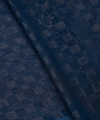 Teal Georgette Fabric with Zari Stripes and Satin Border
