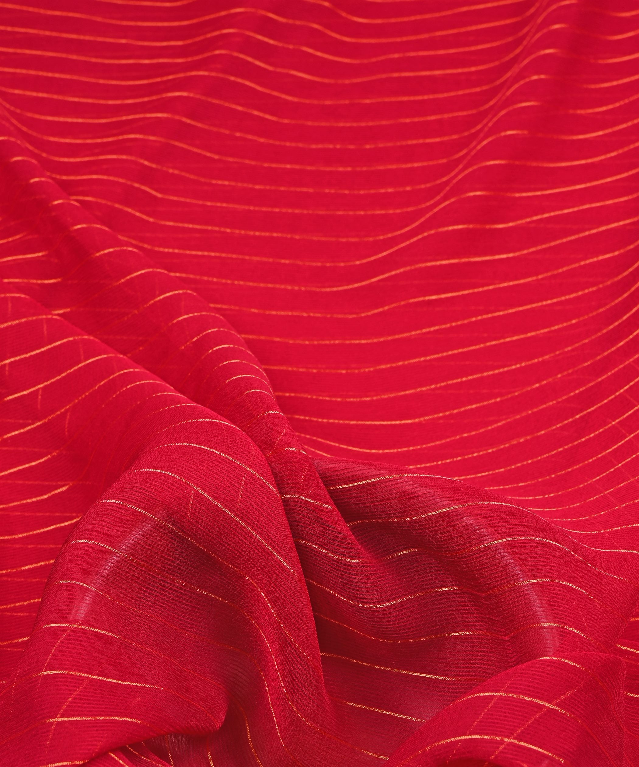 Hot Pink Chiffon Fabric with Zari Lining