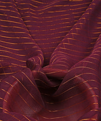 Wine Chiffon Fabric with Zari Lining
