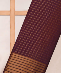 Wine Chiffon Fabric with Zari Lining