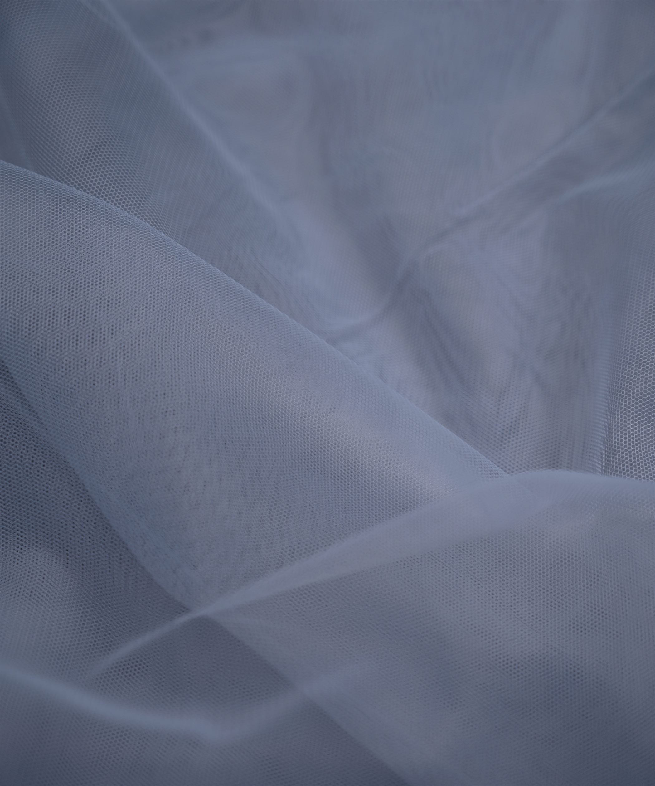 Grey Plain Dyed Net Fabric