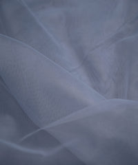 Grey Plain Dyed Net Fabric