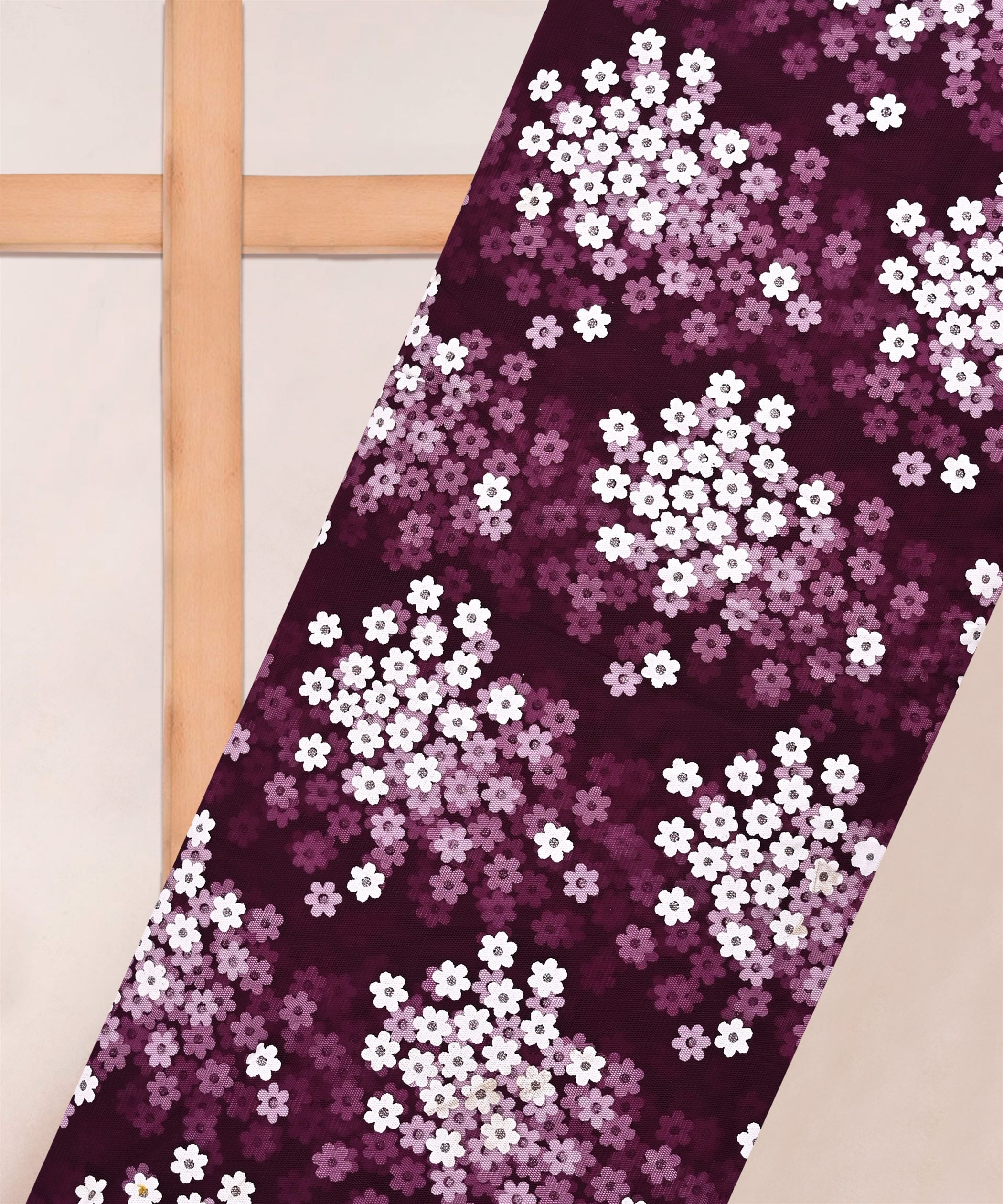 Designer Net Fabric-Dark Wine