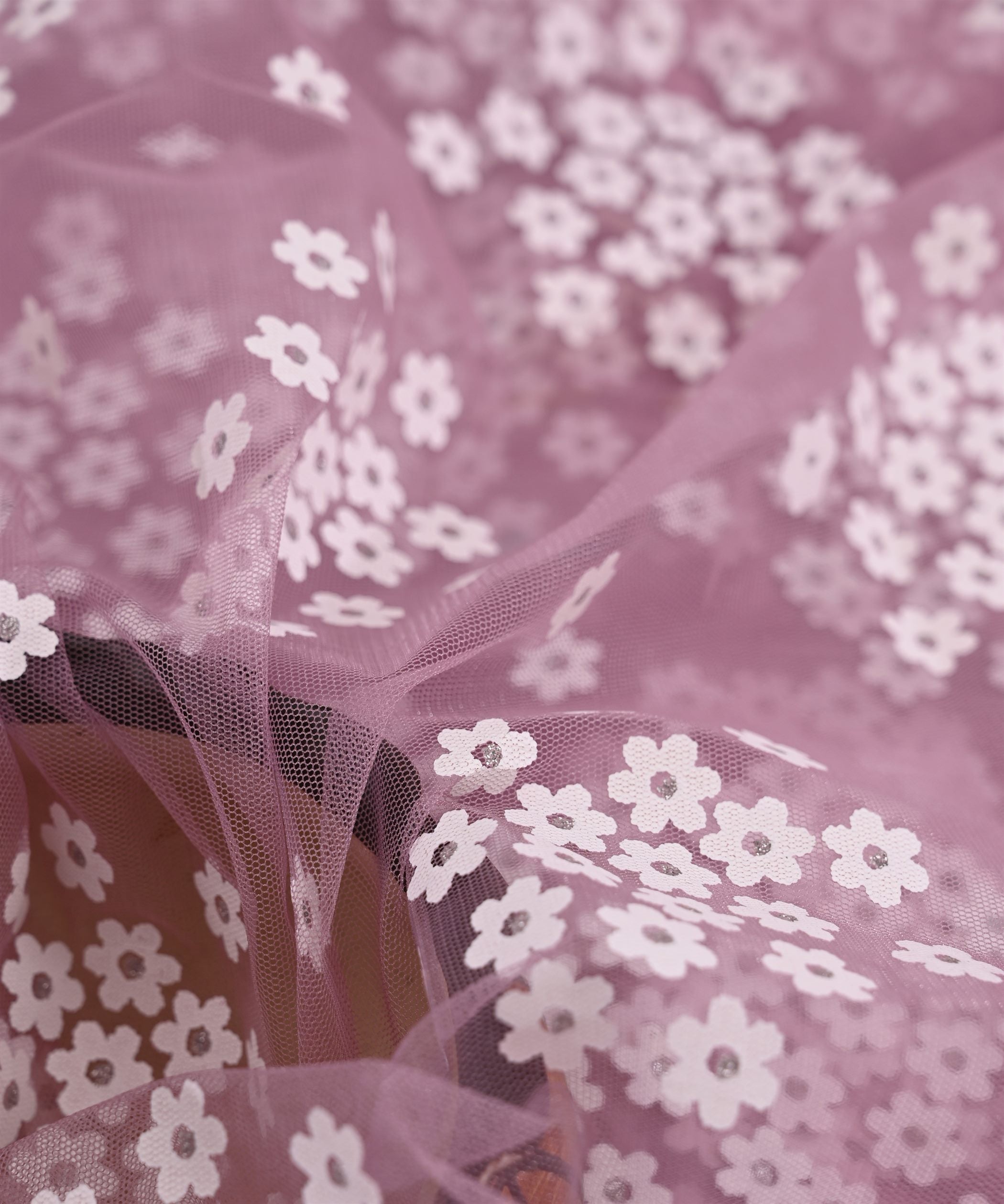 Designer Net Fabric-Lily Lavender