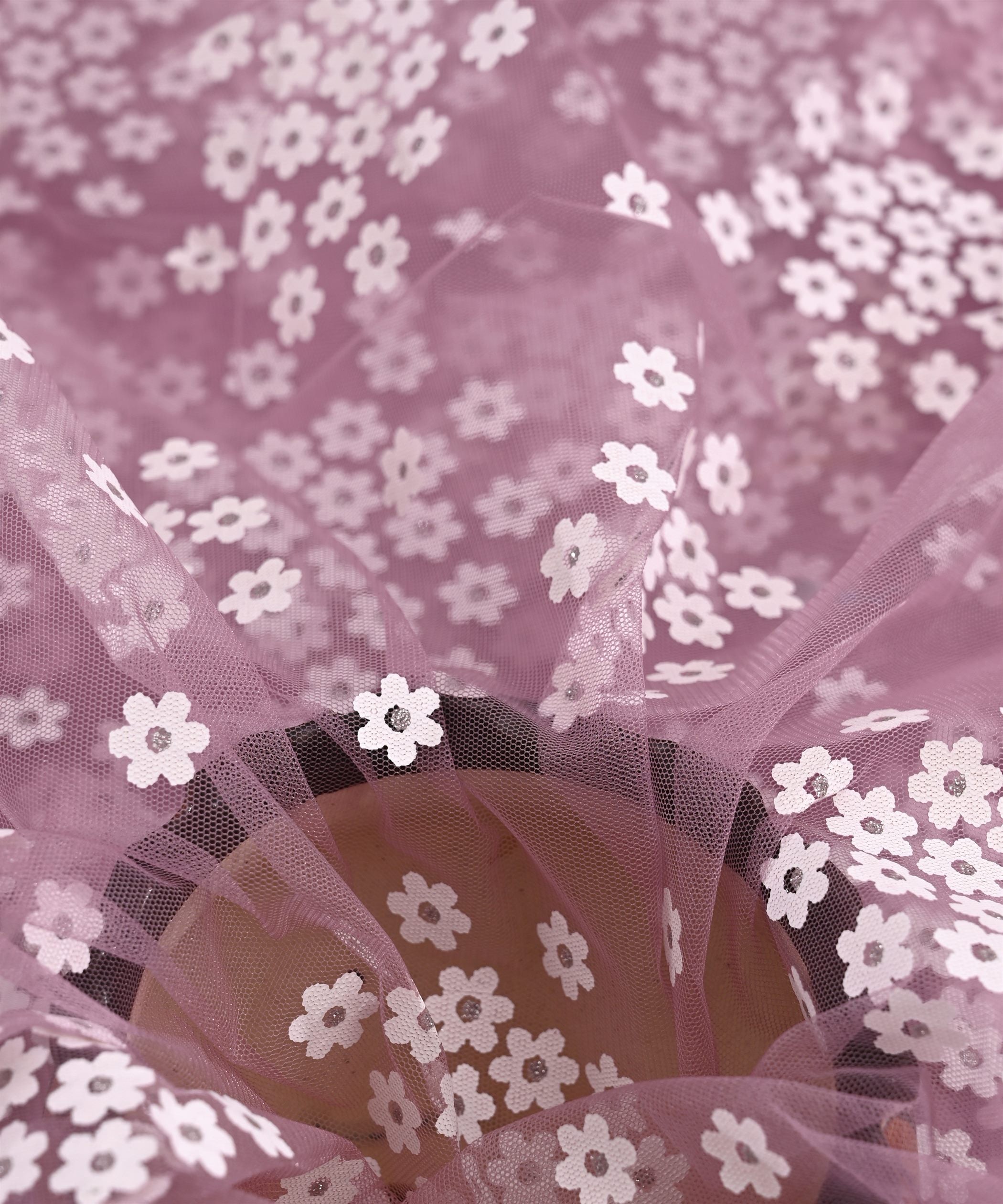 Designer Net Fabric-Lily Lavender