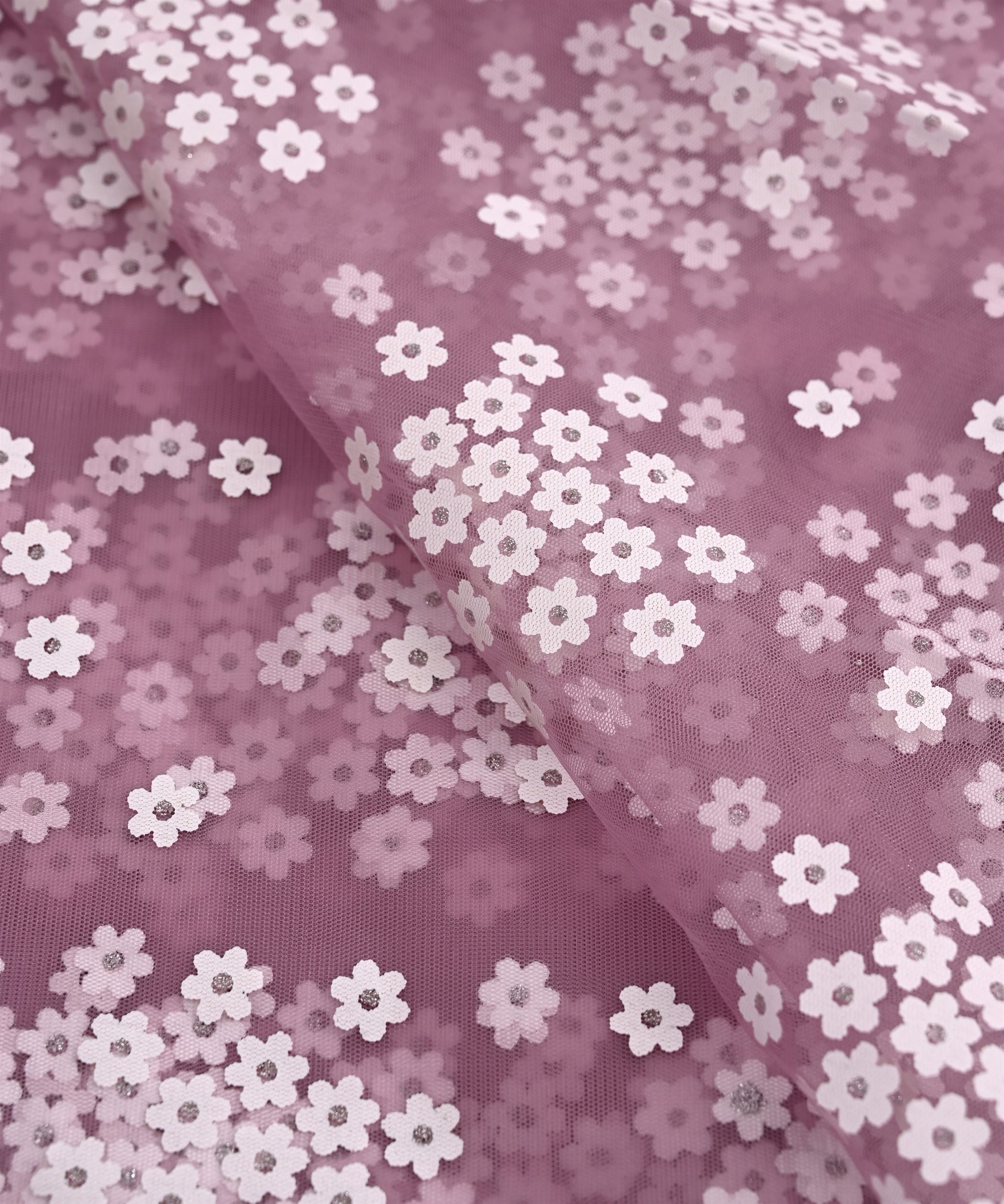 Designer Net Fabric-Lily Lavender