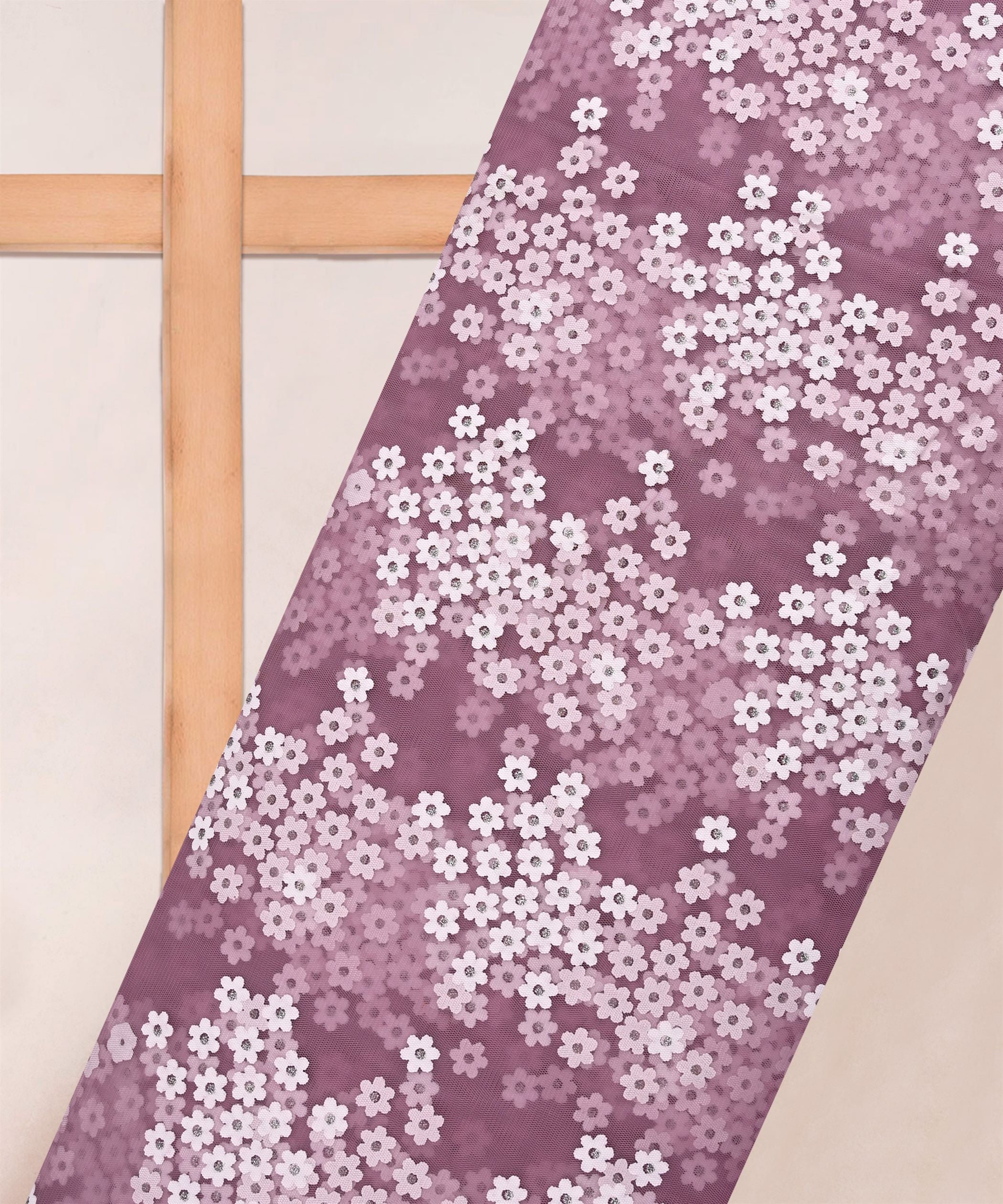 Designer Net Fabric-Lily Lavender