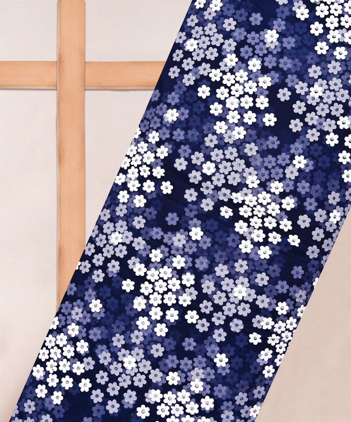 Designer Net Fabric-Navy Blue