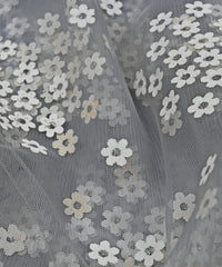 Grey Designer Net Fabric