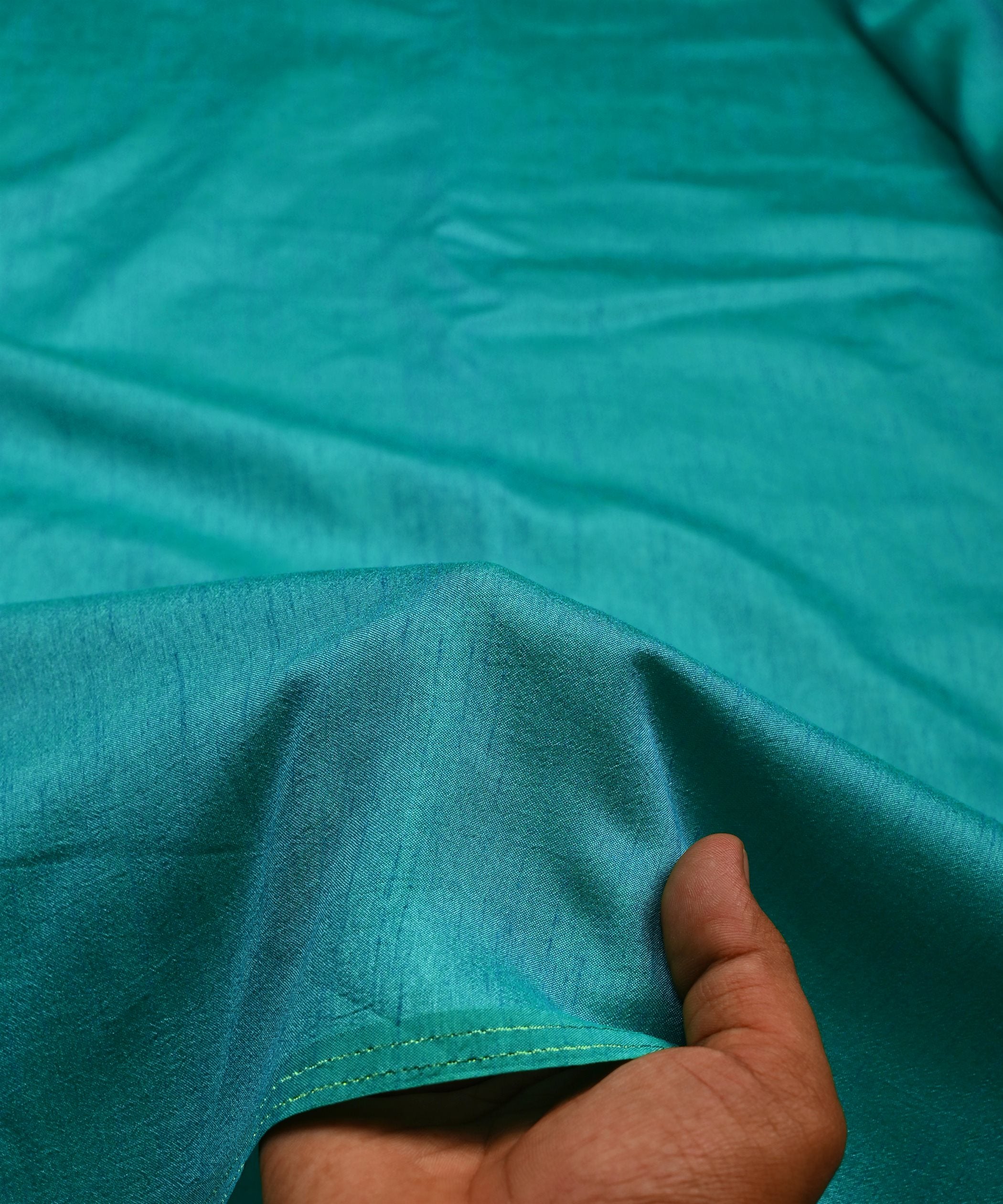 Aquamarine Plain Dyed Dola Silk Fabric