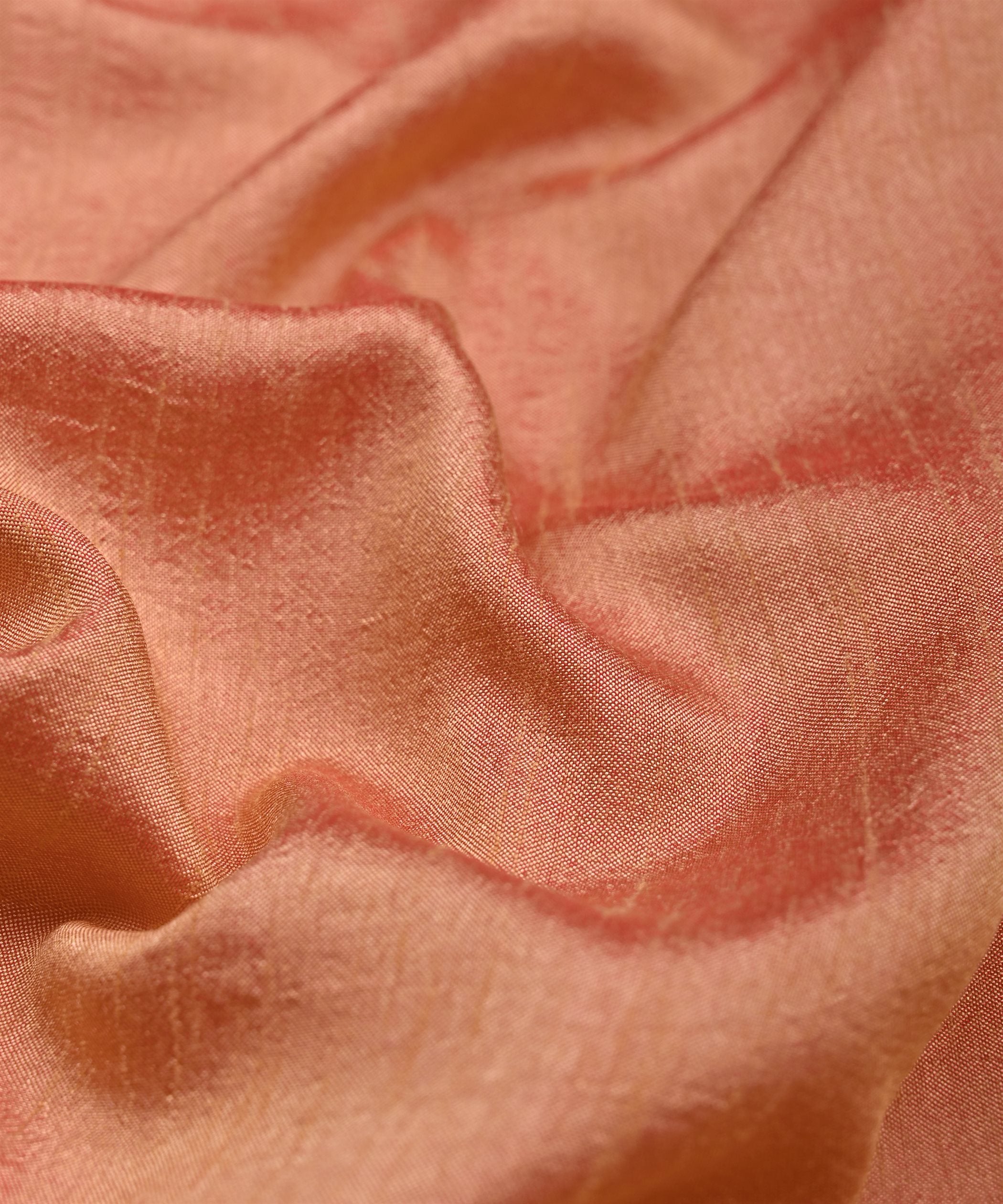 Dusty Orange Plain Dyed Dola Silk Fabric