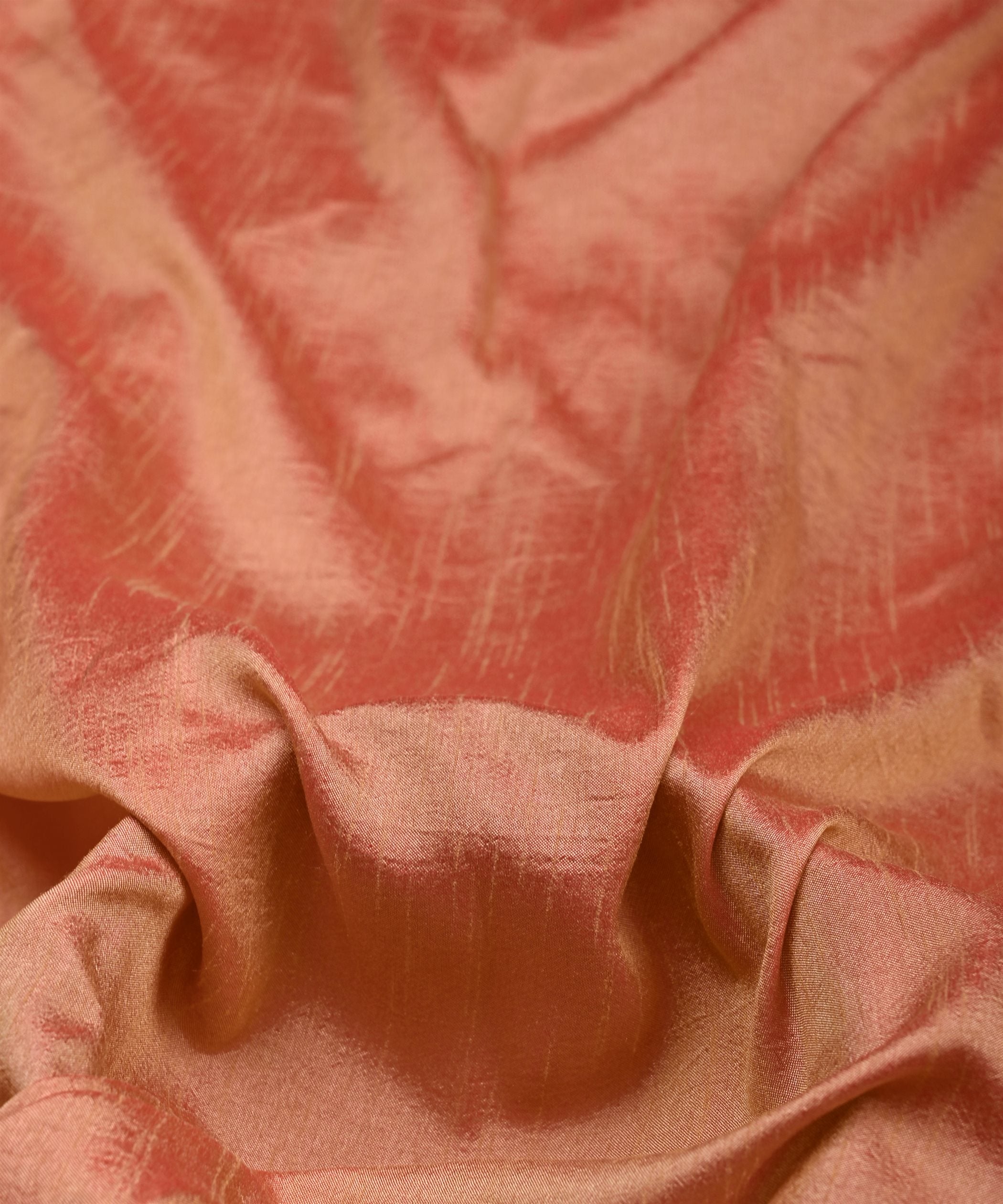 Dusty Orange Plain Dyed Dola Silk Fabric