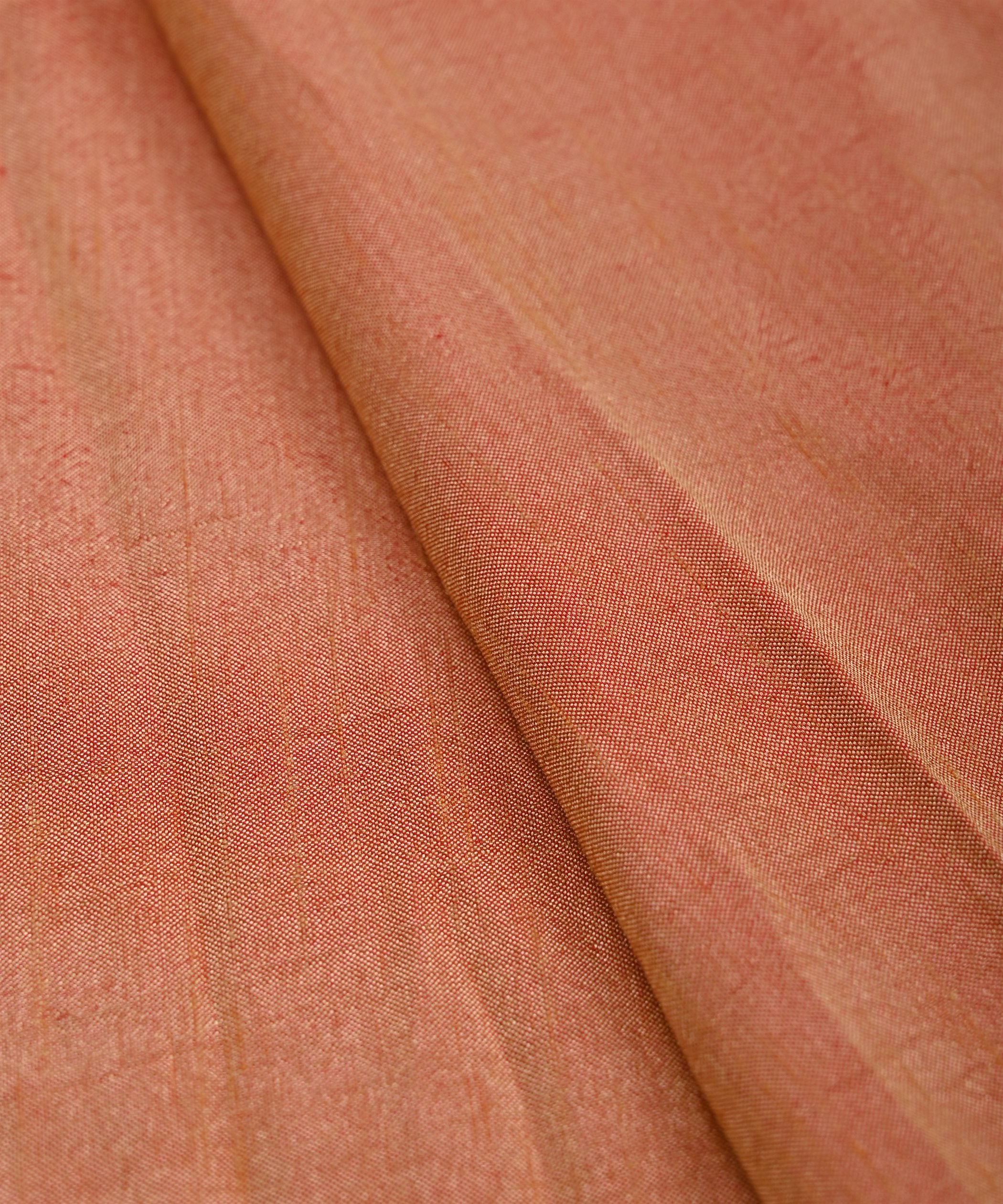 Dusty Orange Plain Dyed Dola Silk Fabric