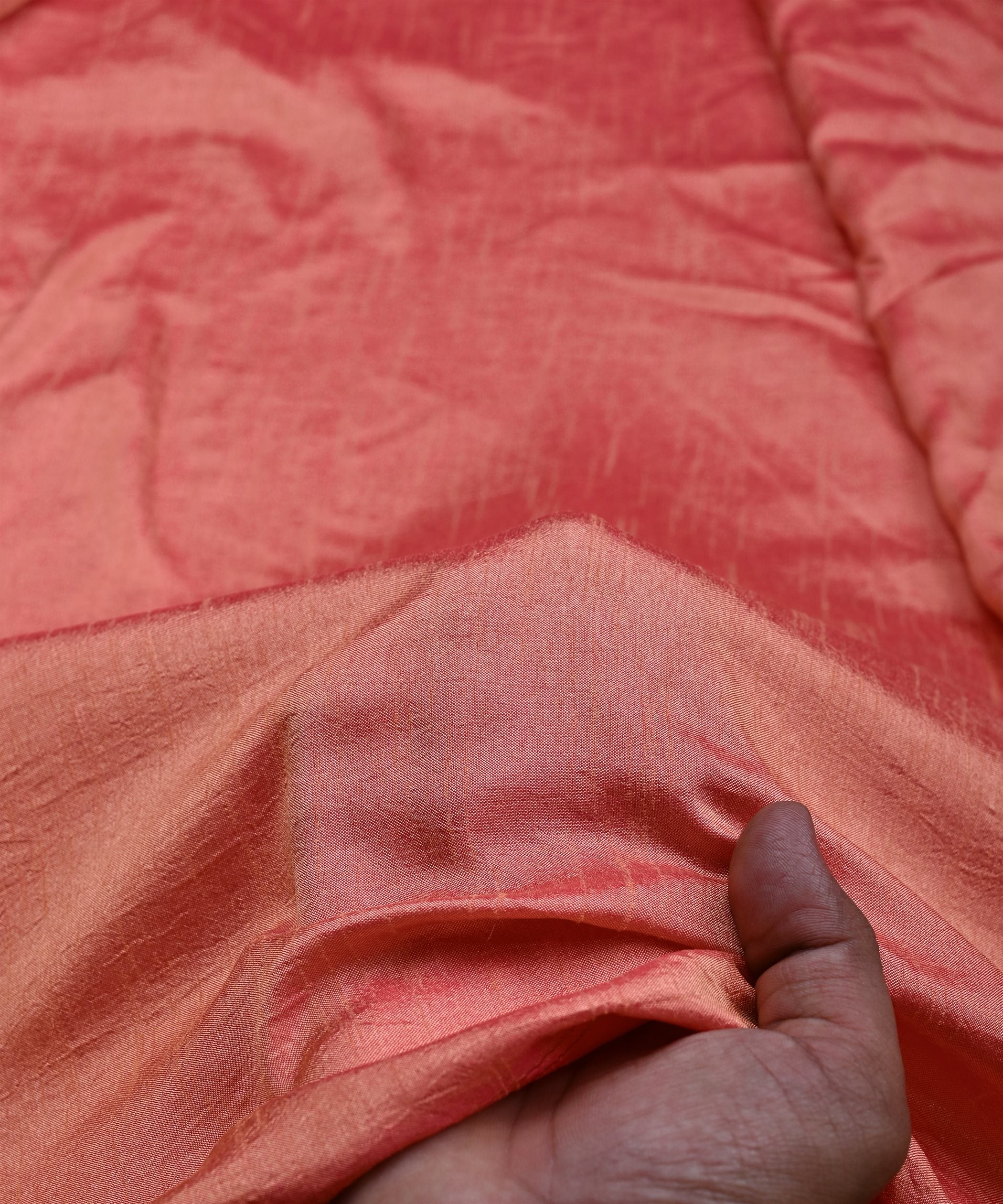 Dusty Peach Plain Dyed Dola Silk Fabric