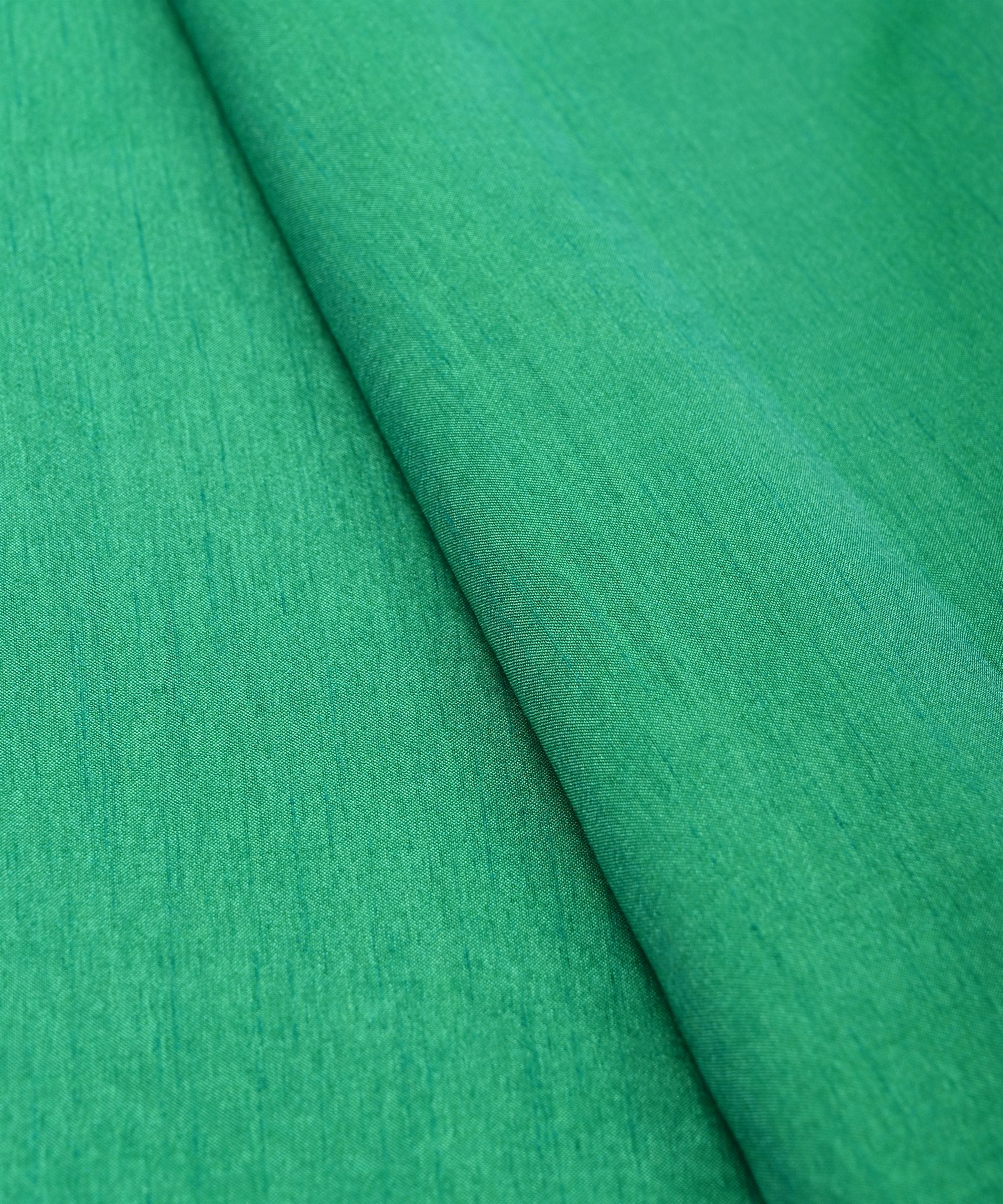 Forest Green Plain Dyed Dola Silk Fabric