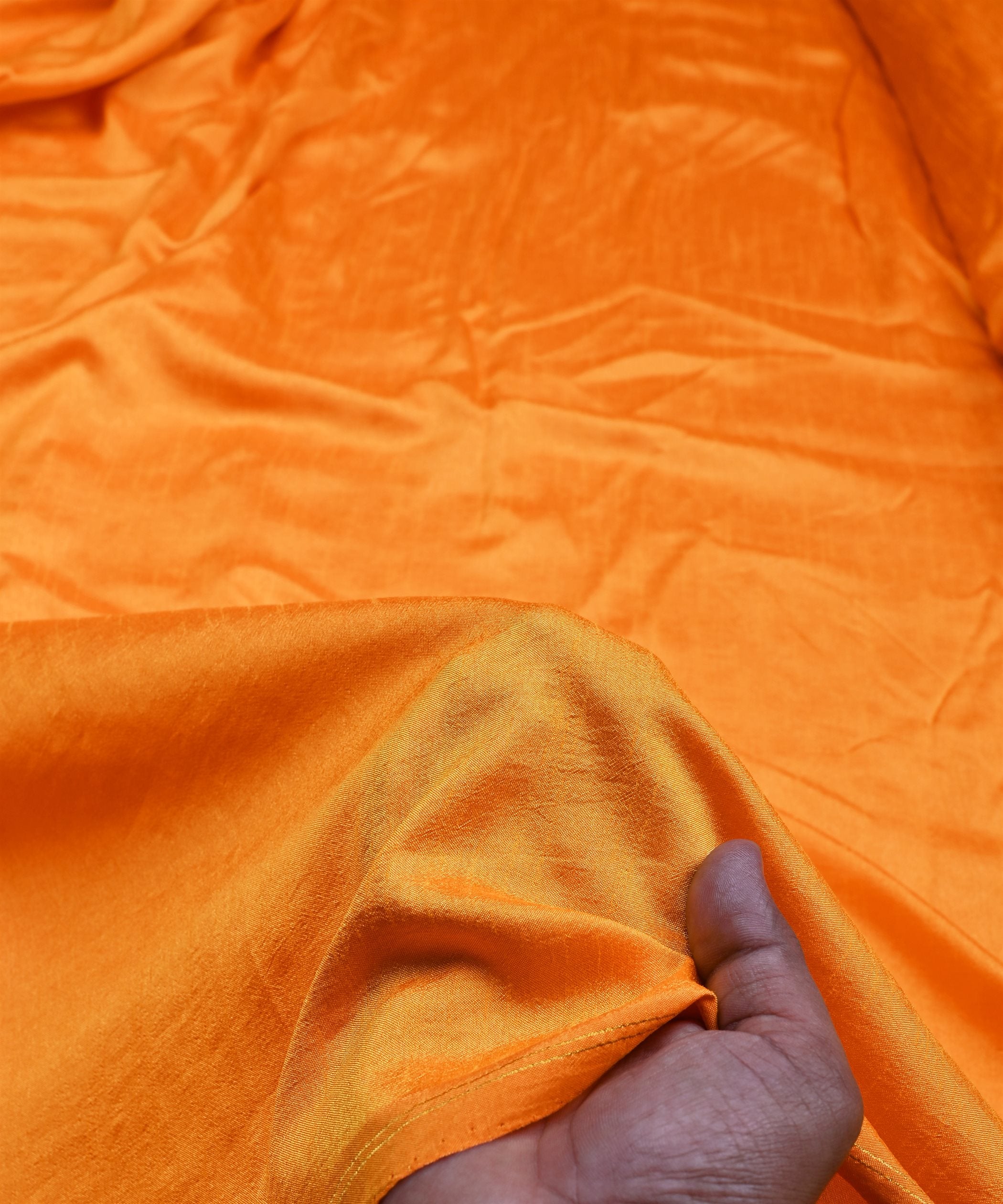 Gold Plain Dyed Dola Silk Fabric