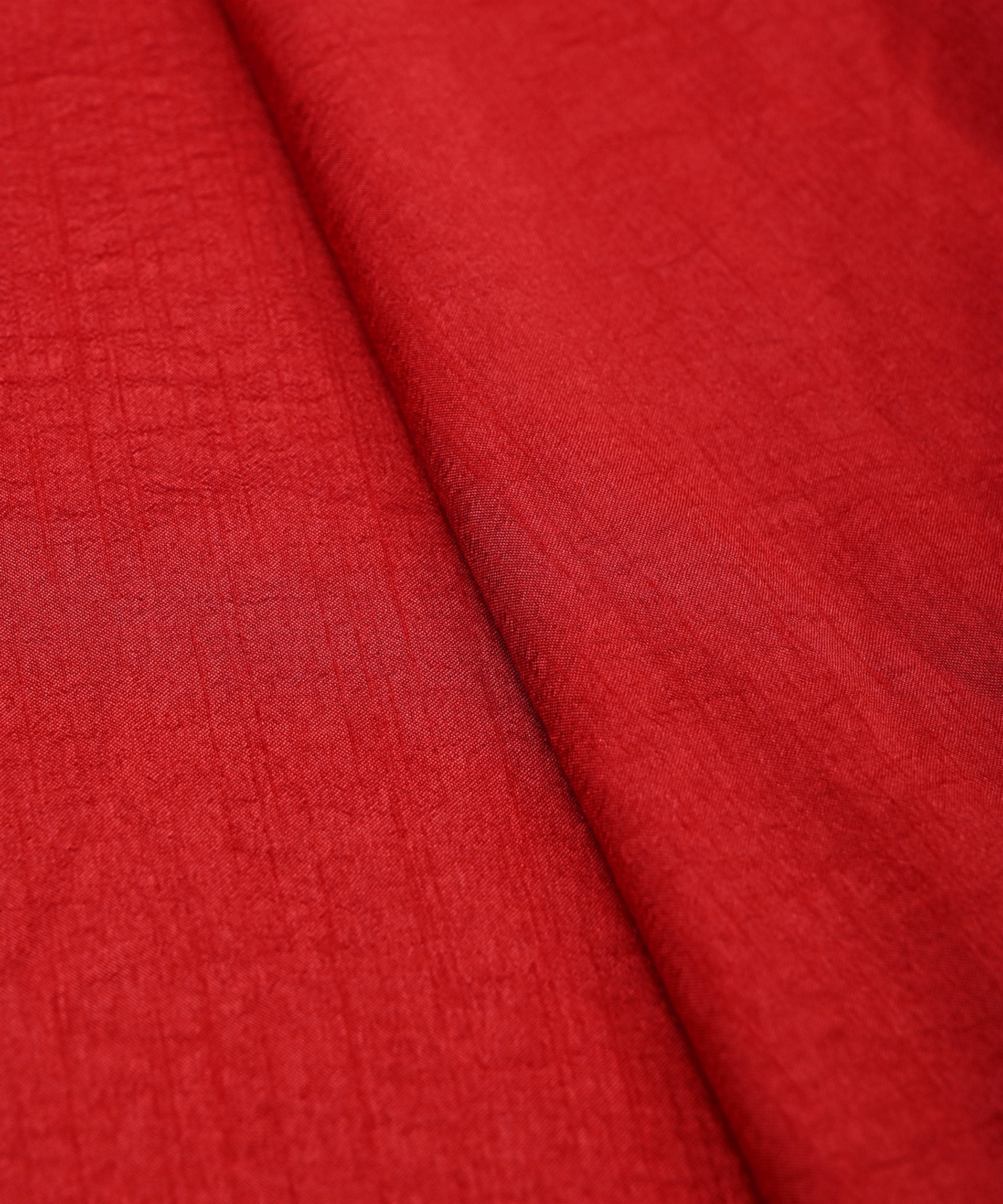 Red Plain Dyed Dola Silk Fabric