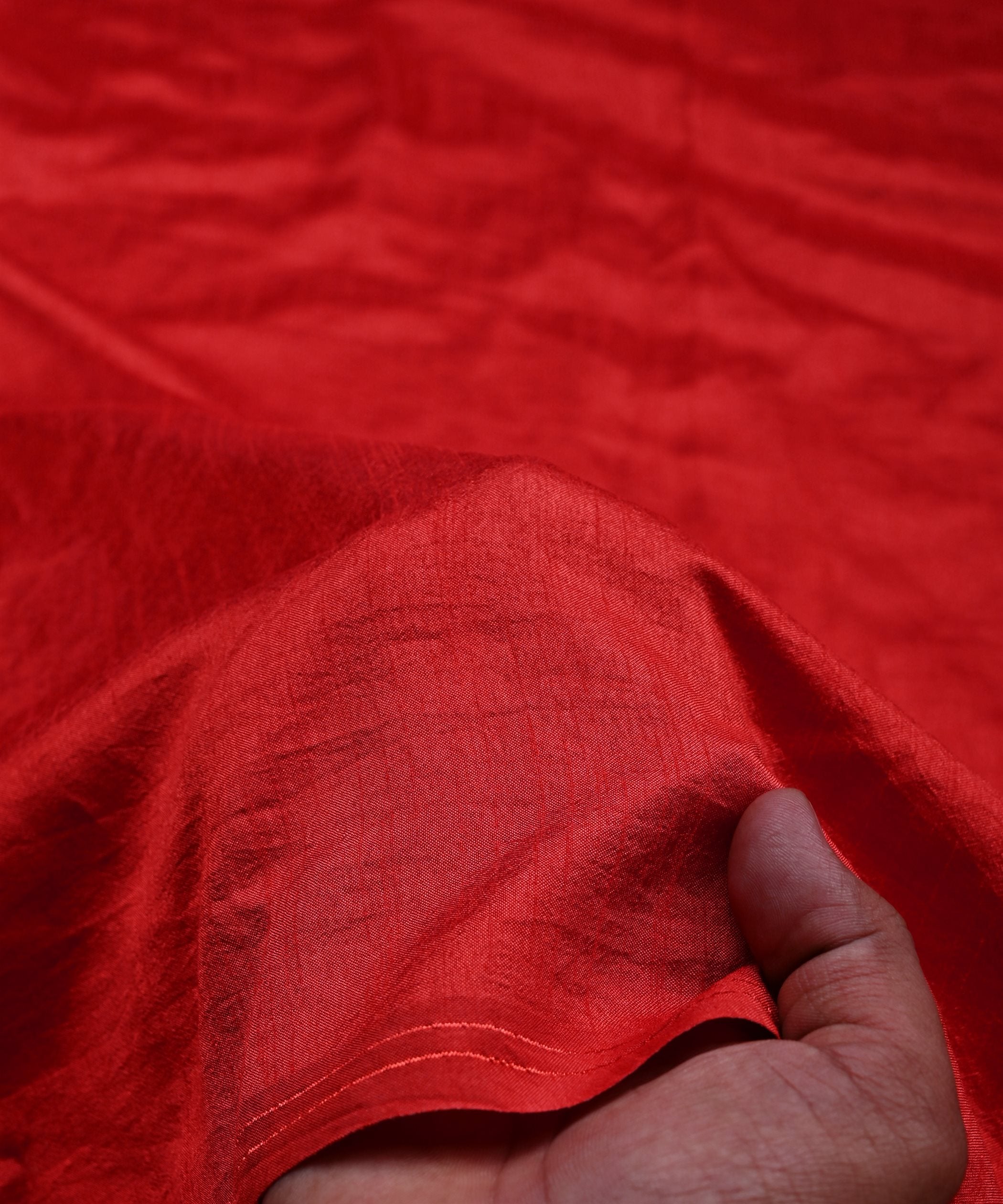 Red Plain Dyed Dola Silk Fabric