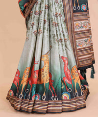 Ethnic Designer Saree with Unstitched Blouse