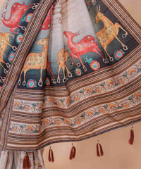 Ethnic Designer Saree with Unstitched Blouse