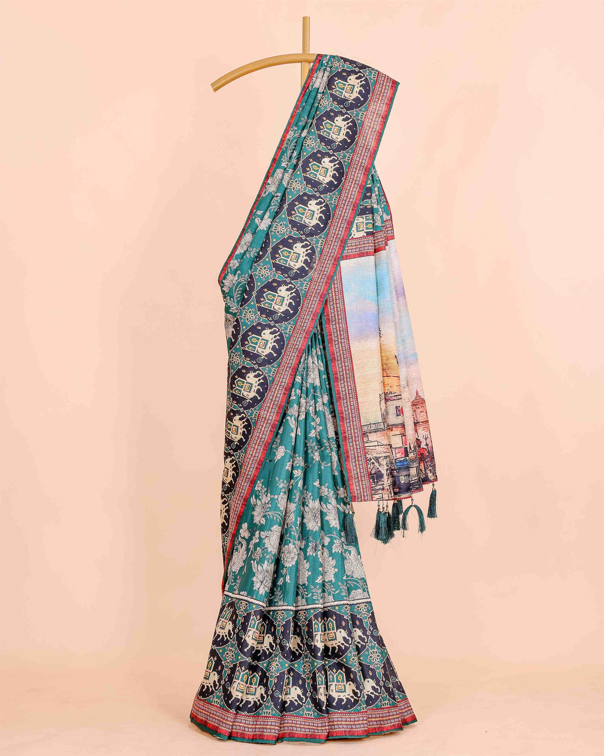 Ethnic Designer Saree with Unstitched Blouse