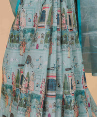 Ethnic Designer Saree with Unstitched Blouse