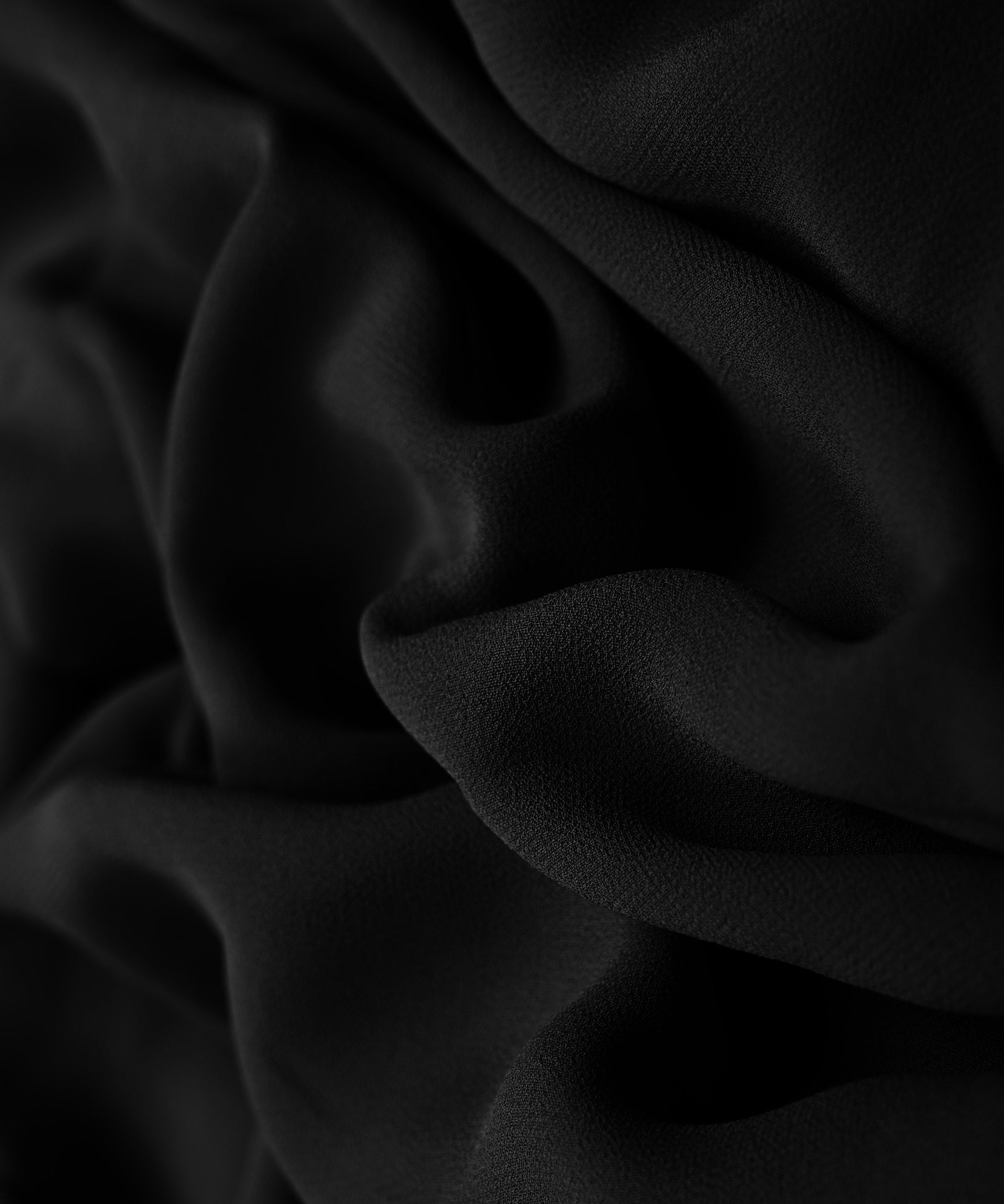 Black Plain Dyed Faux Georgette Fabric