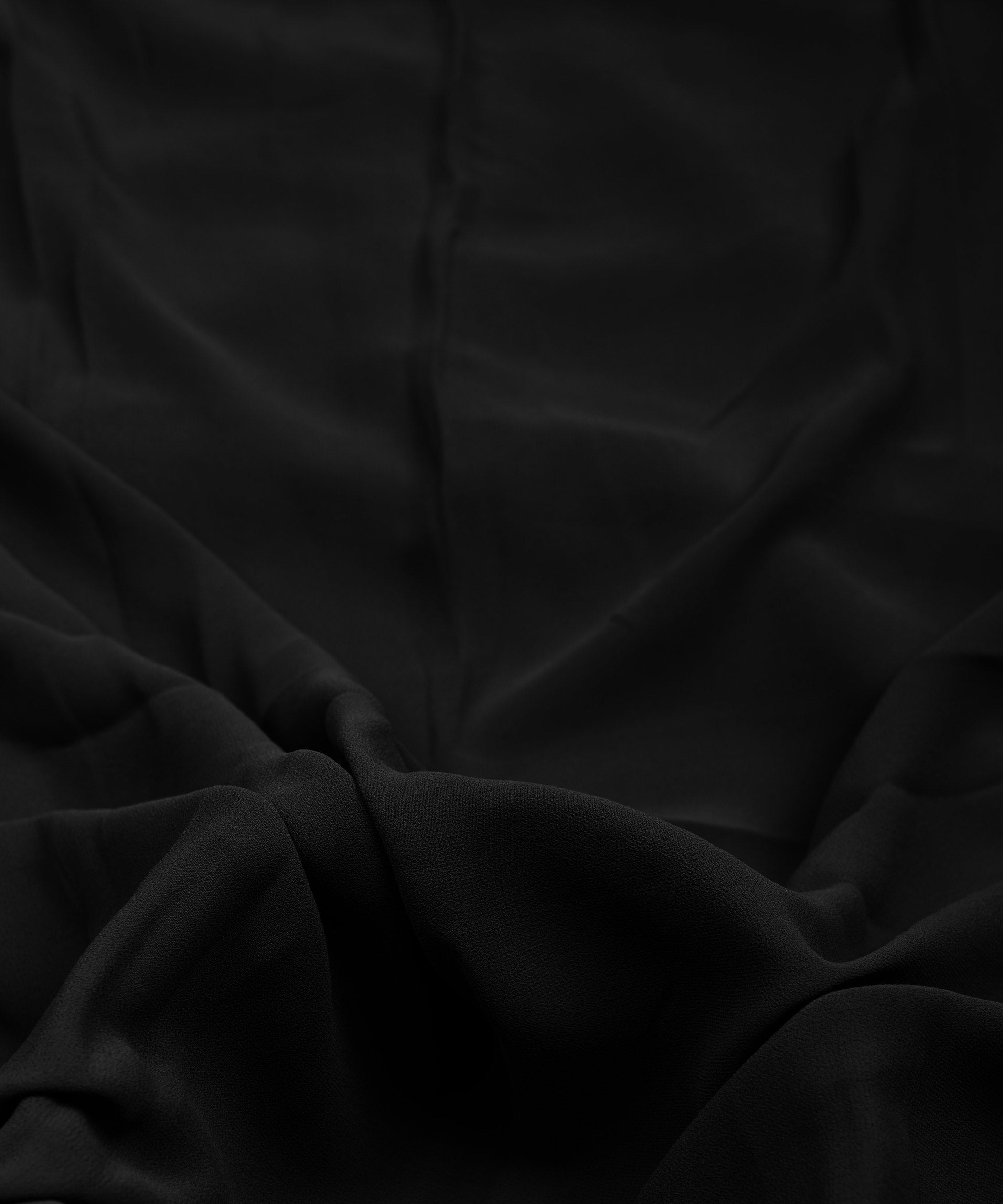 Black Plain Dyed Faux Georgette Fabric