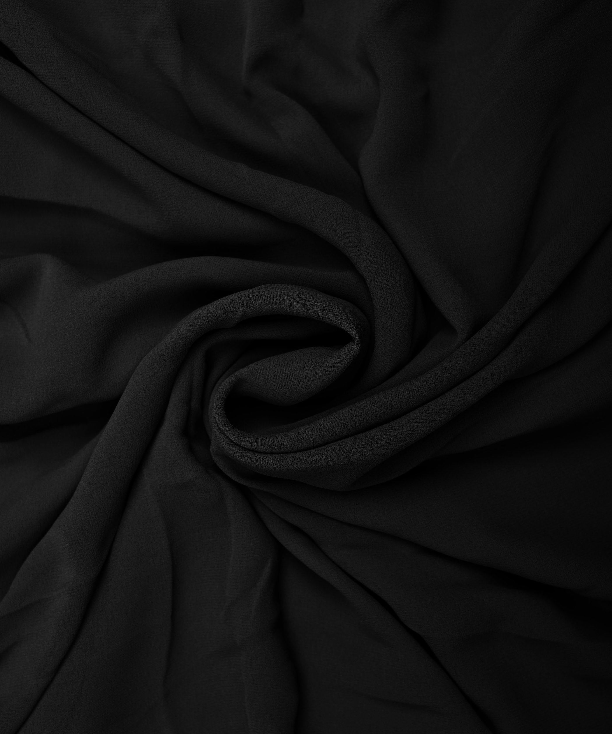 Black Plain Dyed Faux Georgette Fabric