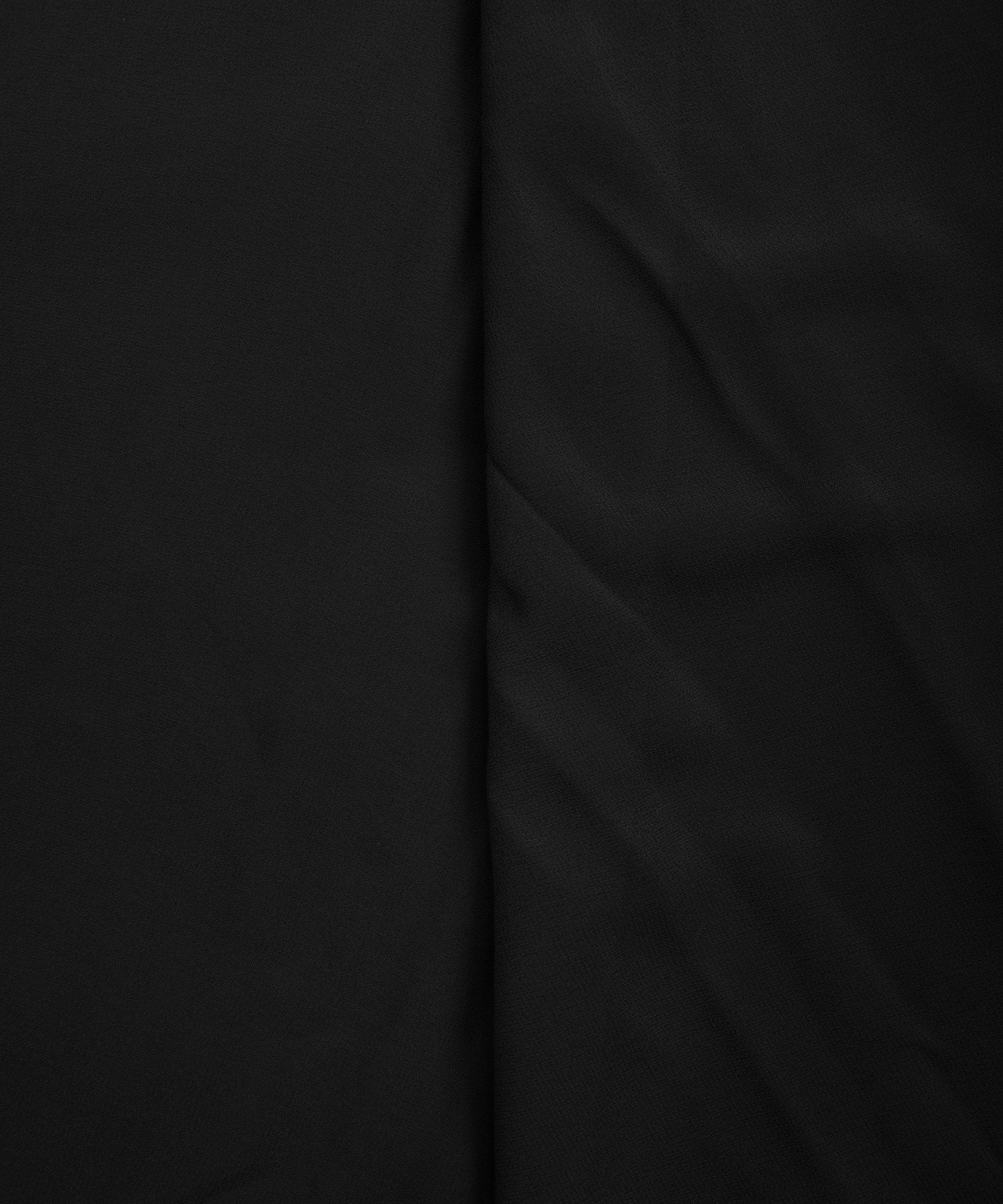 Black Plain Dyed Faux Georgette Fabric