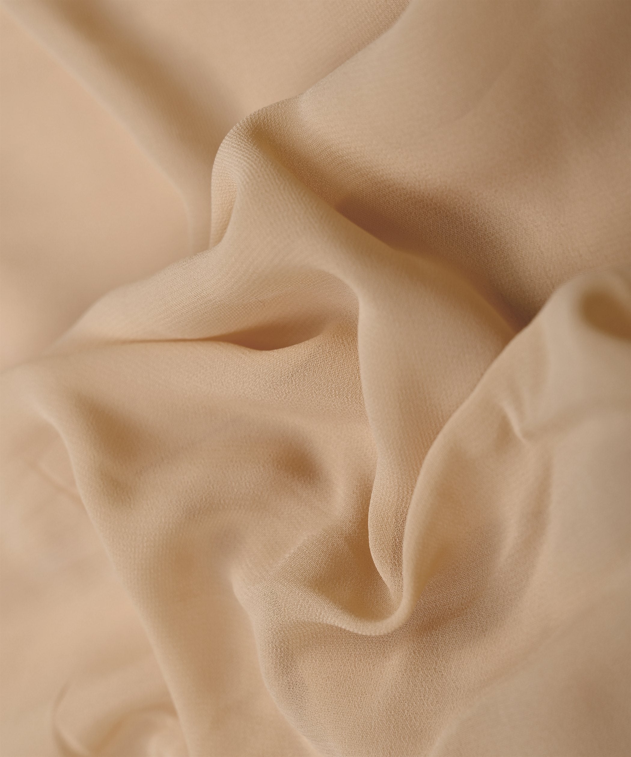 Bone White Plain Dyed Faux Georgette Fabric