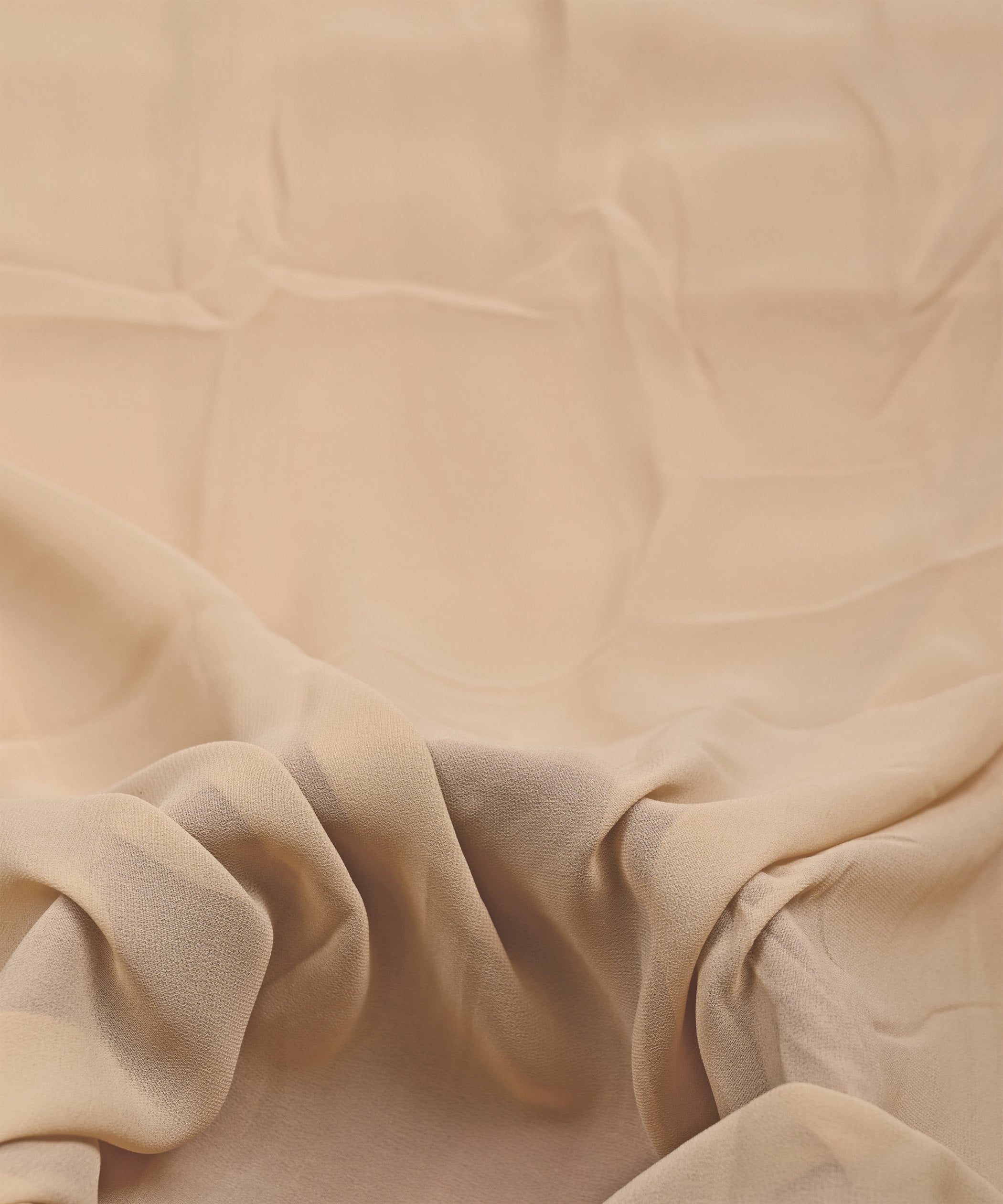 Bone White Plain Dyed Faux Georgette Fabric