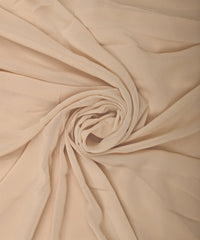 Bone White Plain Dyed Faux Georgette Fabric