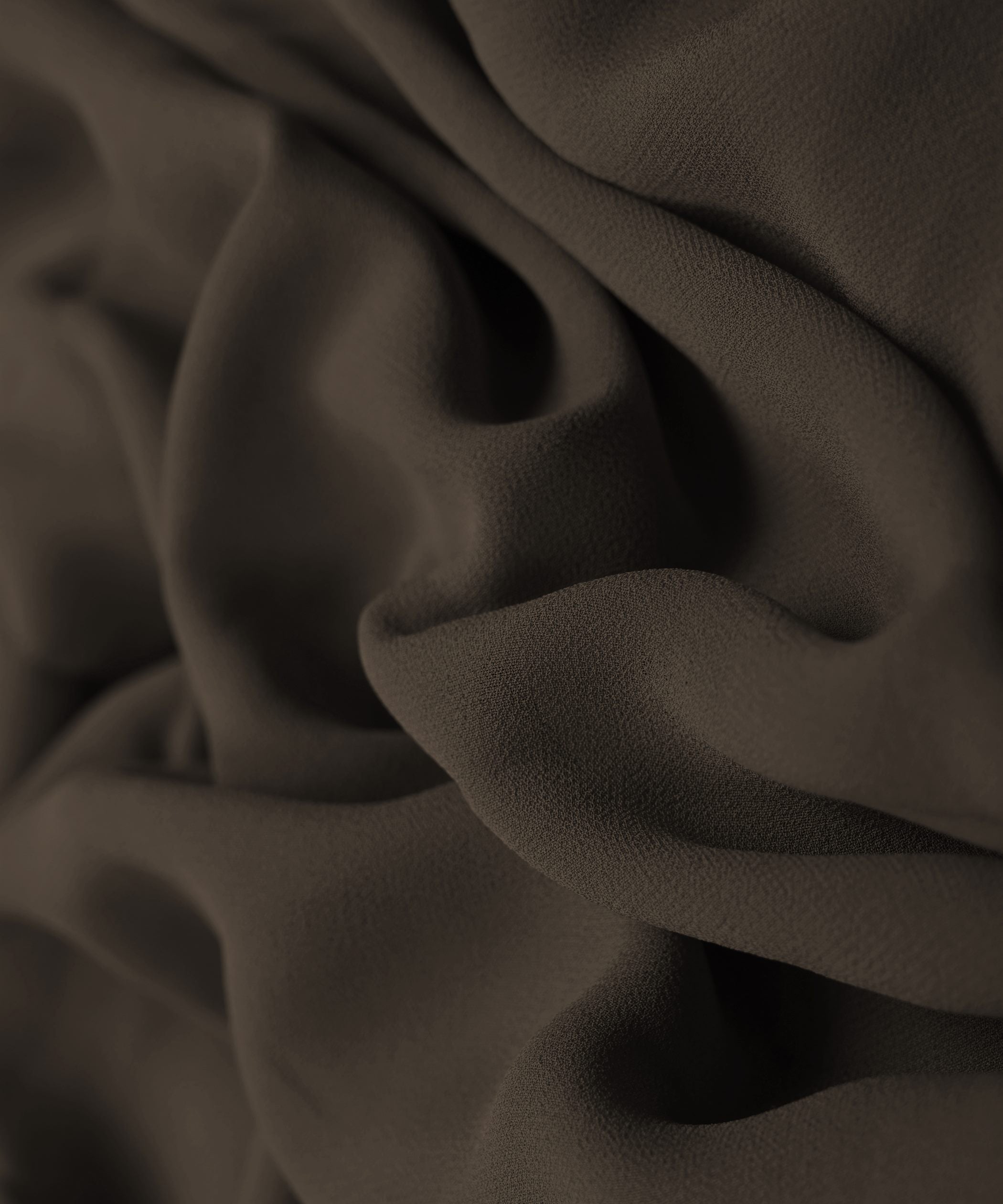 Brown Plain Dyed Faux Georgette Fabric