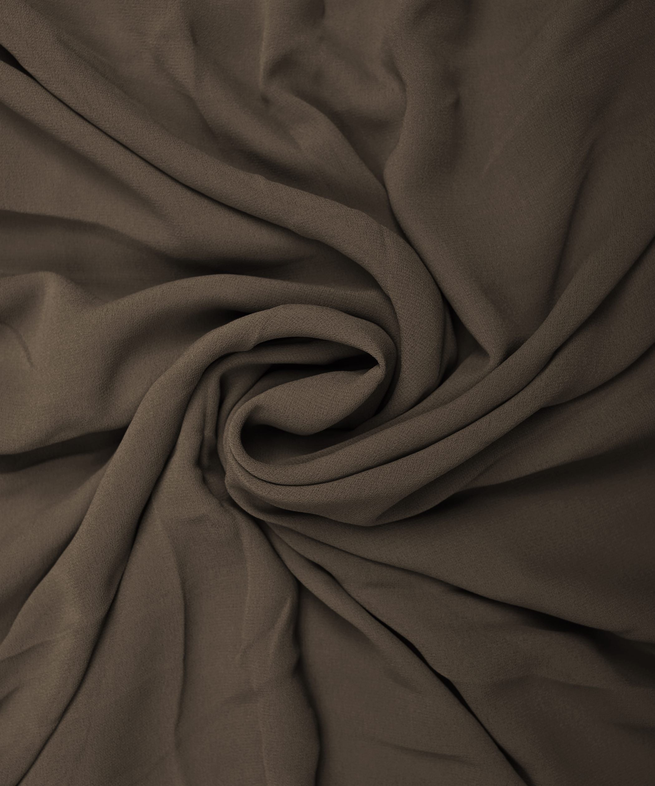 Brown Plain Dyed Faux Georgette Fabric