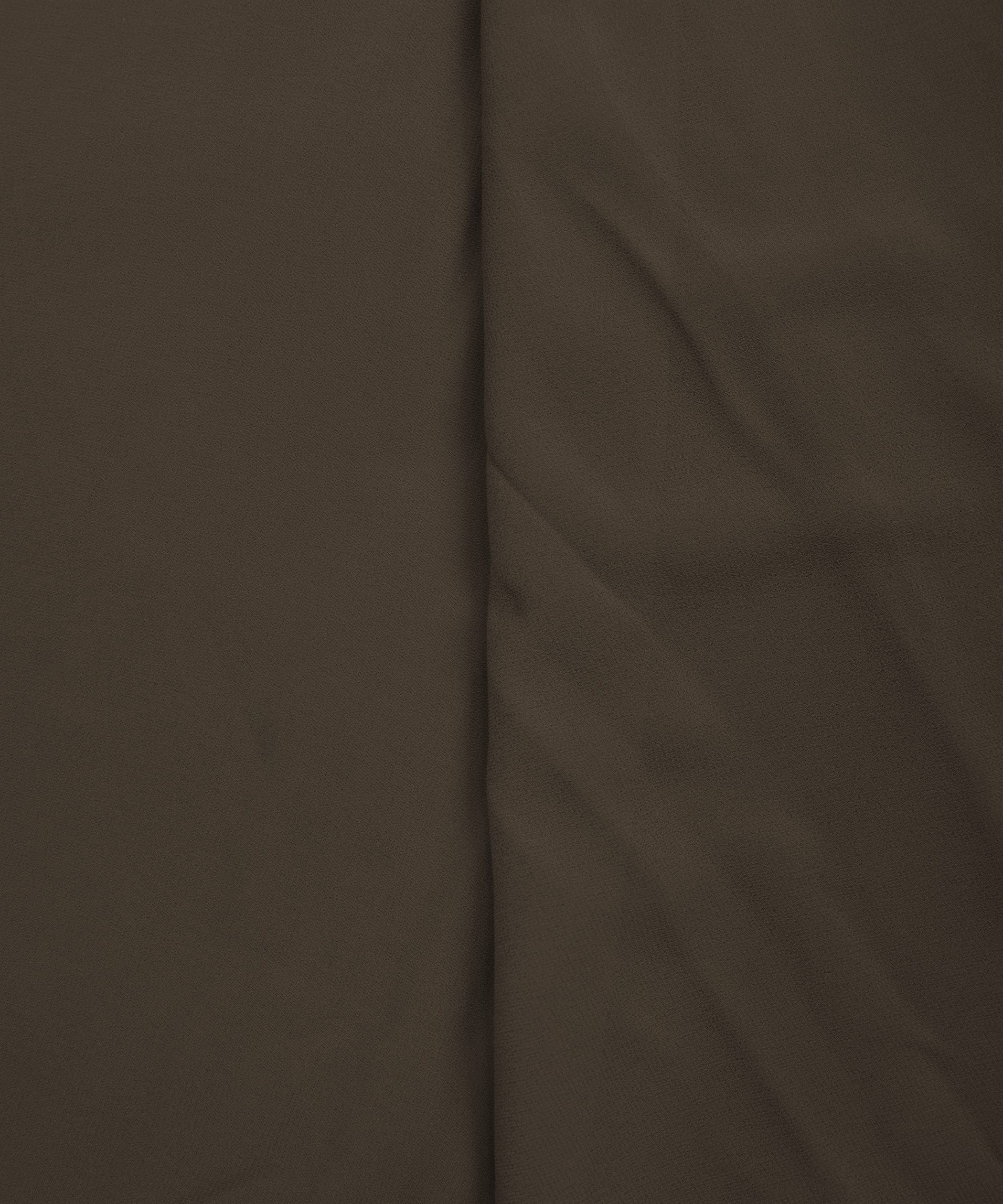 Brown Plain Dyed Faux Georgette Fabric