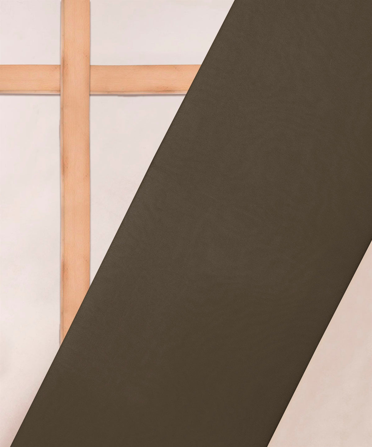 Brown Plain Dyed Faux Georgette Fabric