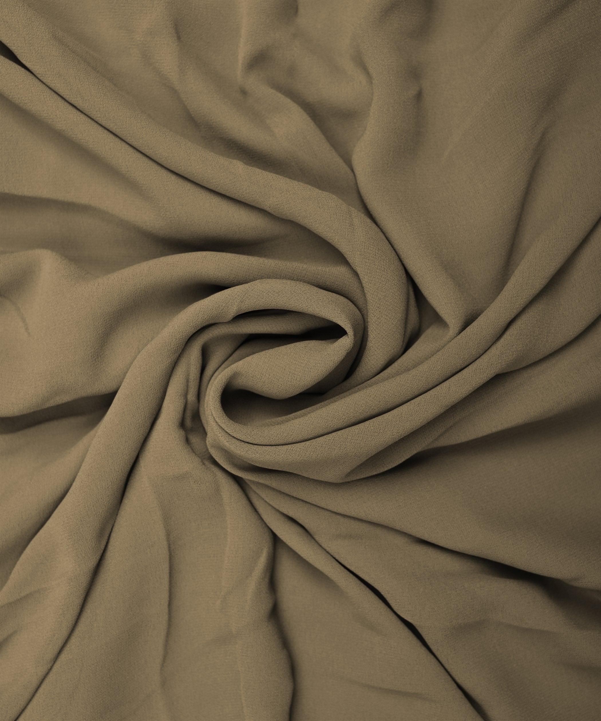 Dark Biege Plain Dyed Faux Georgette Fabric