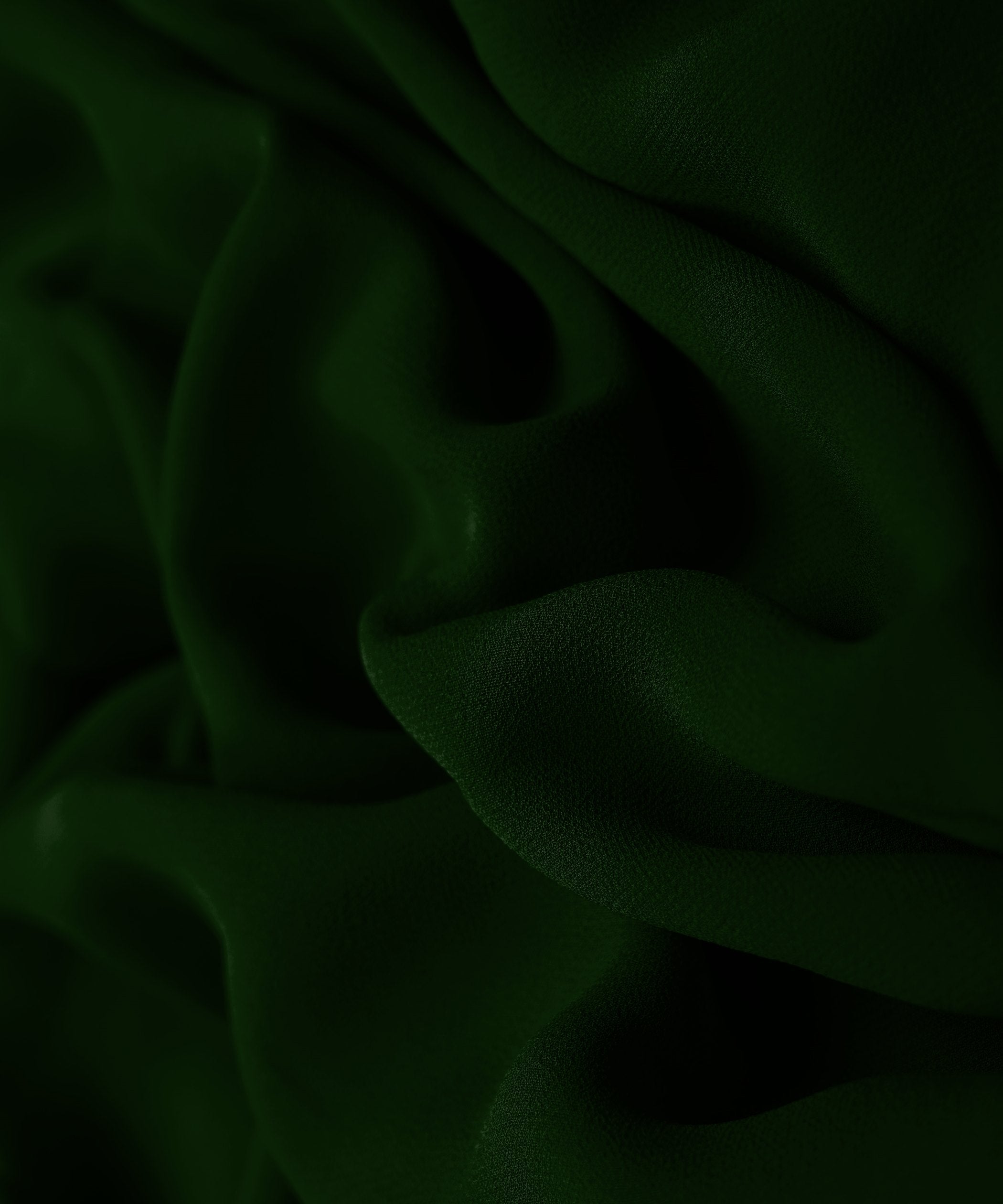 Dark Green Plain Dyed Faux Georgette Fabric