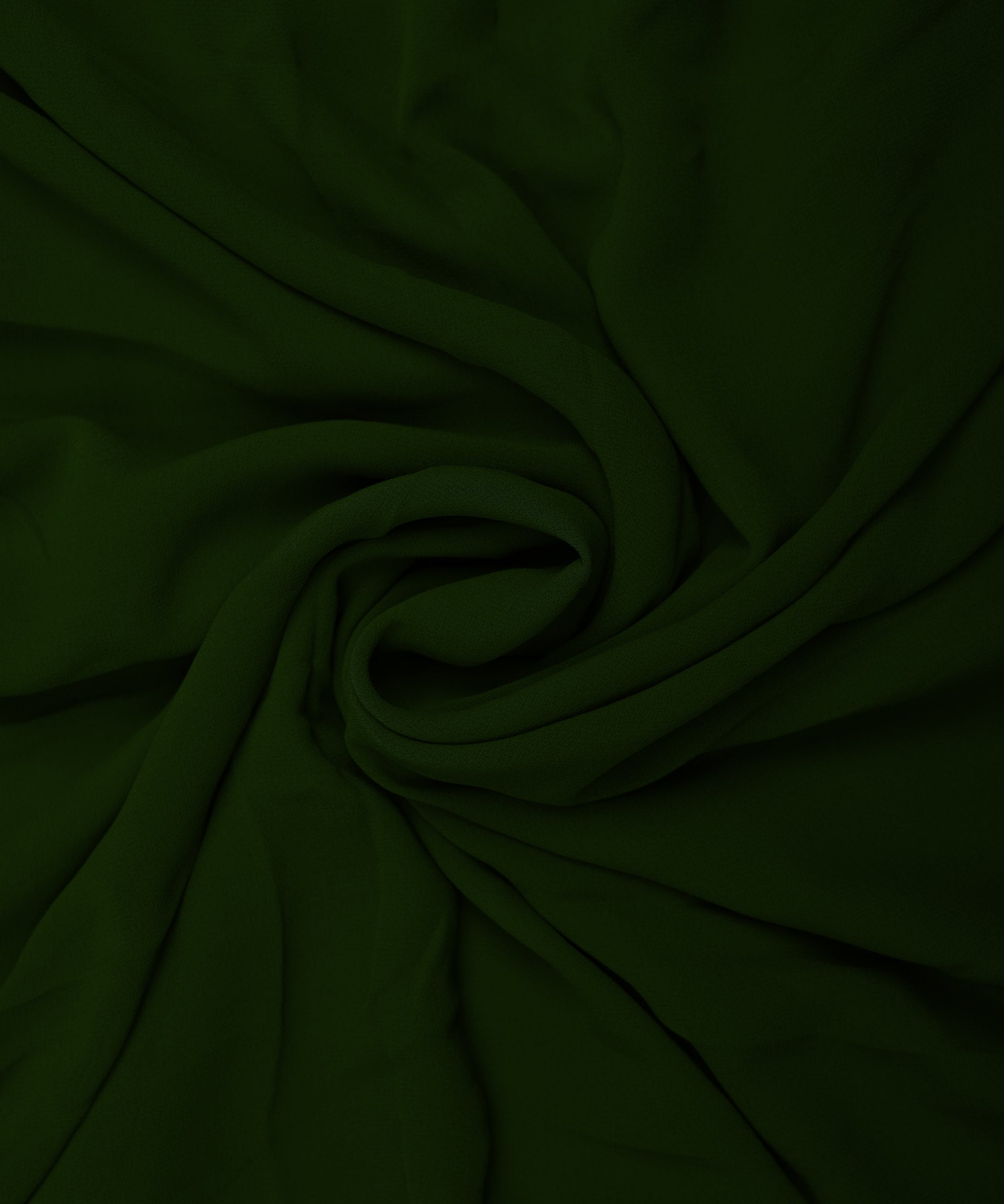 Dark Green Plain Dyed Faux Georgette Fabric