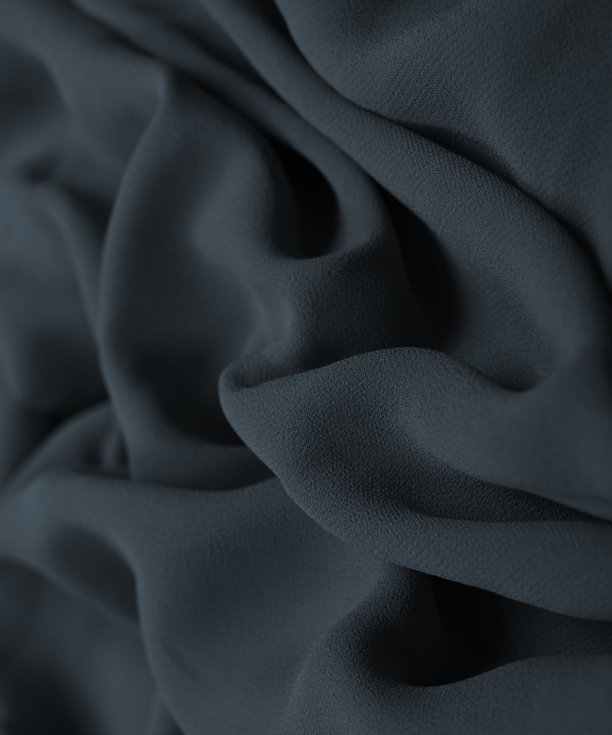 Dark Grey Plain Dyed Faux Georgette Fabric