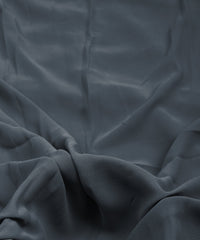 Dark Grey Plain Dyed Faux Georgette Fabric