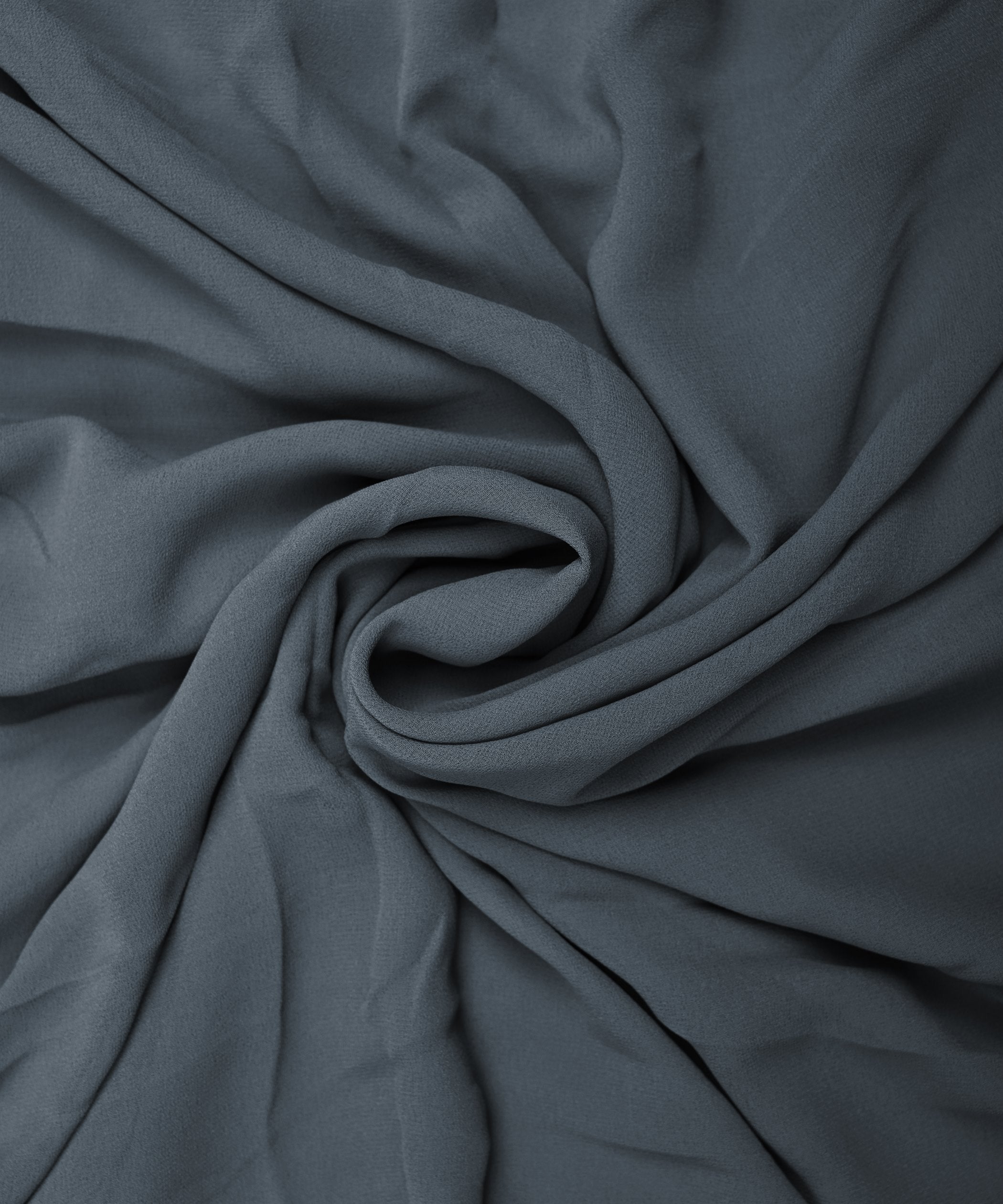 Dark Grey Plain Dyed Faux Georgette Fabric