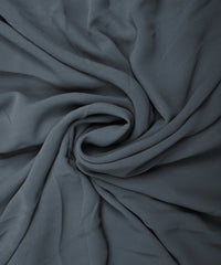 Dark Grey Plain Dyed Faux Georgette Fabric