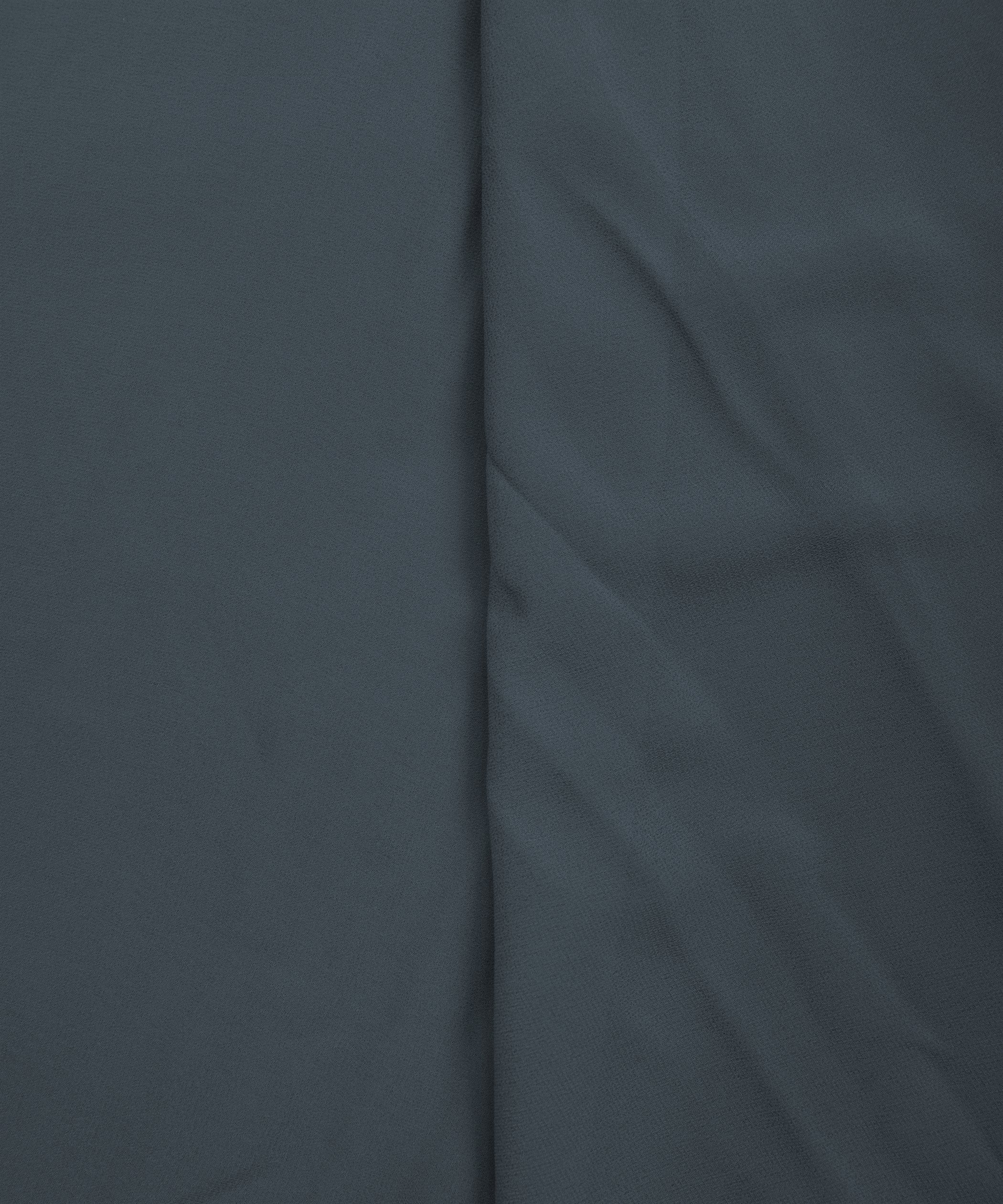 Dark Grey Plain Dyed Faux Georgette Fabric