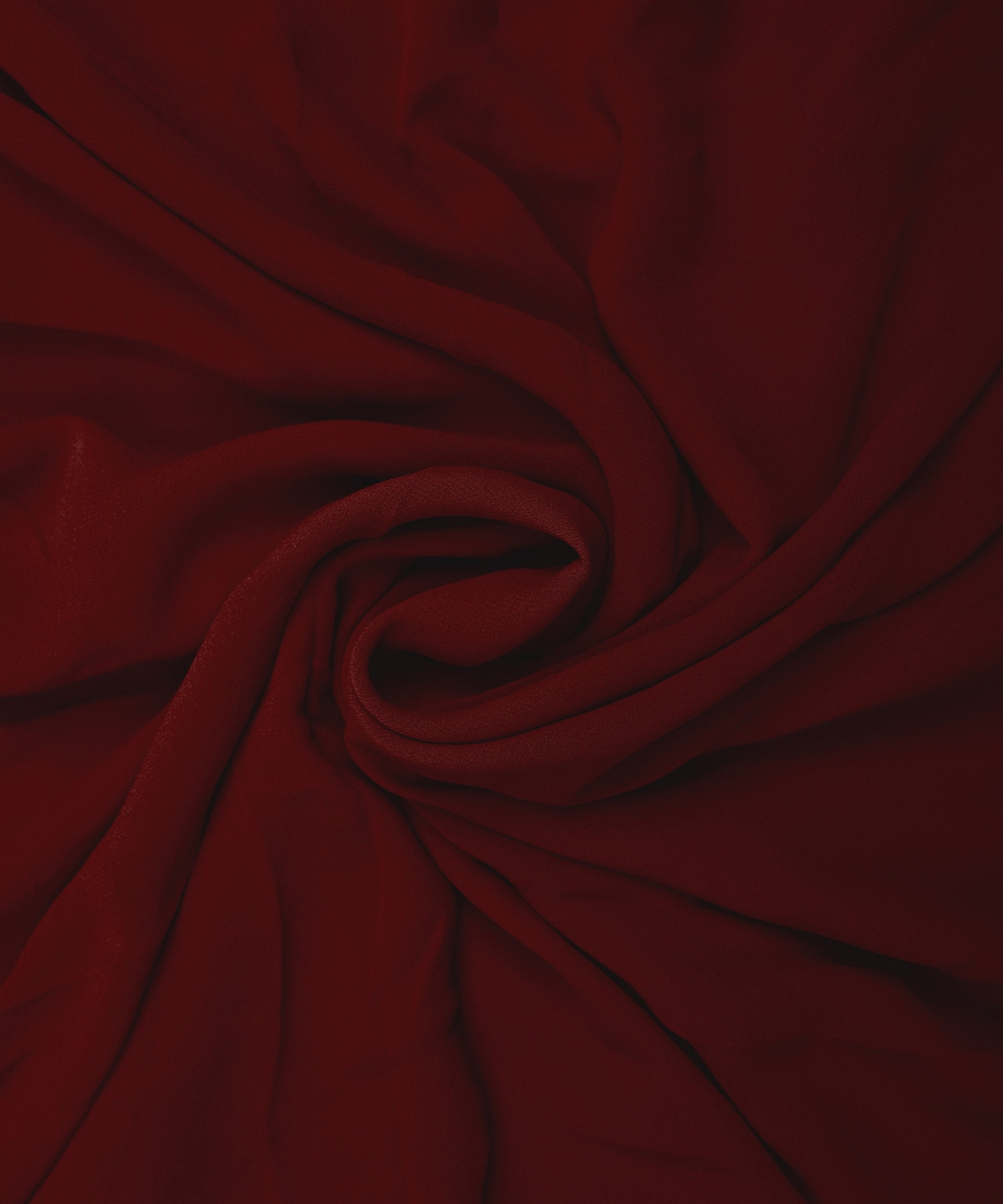 Dark Maroon Plain Dyed Faux Georgette Fabric